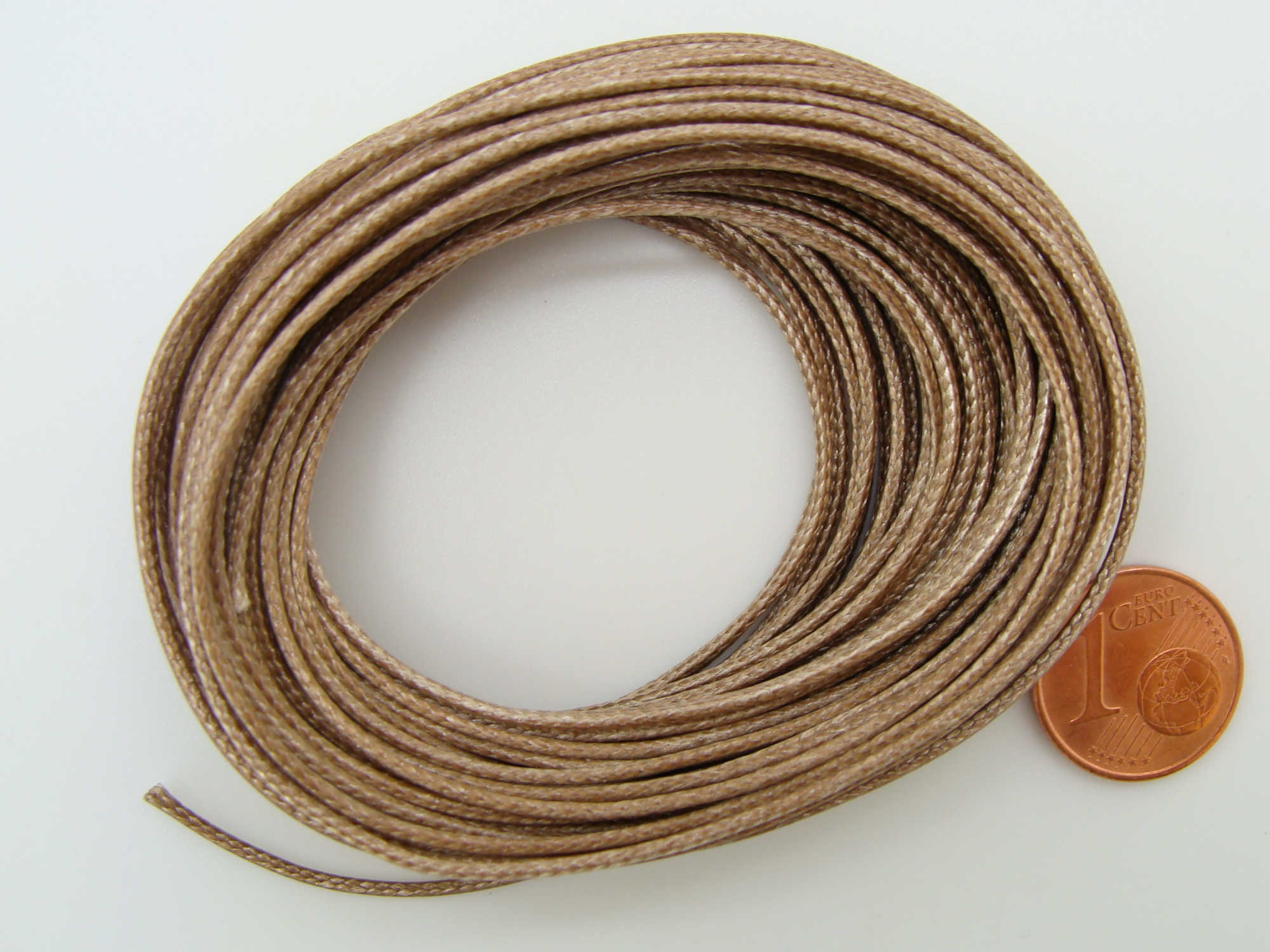 fil polyester cire 1mm marron brun