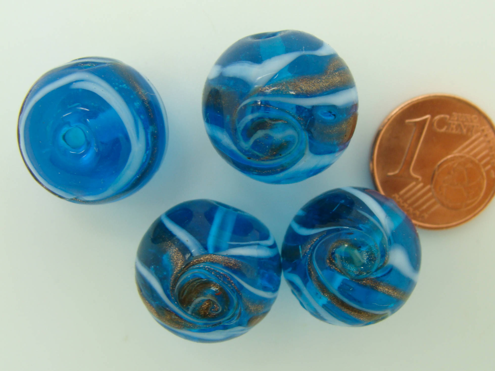 perle verre bande r16 bleu