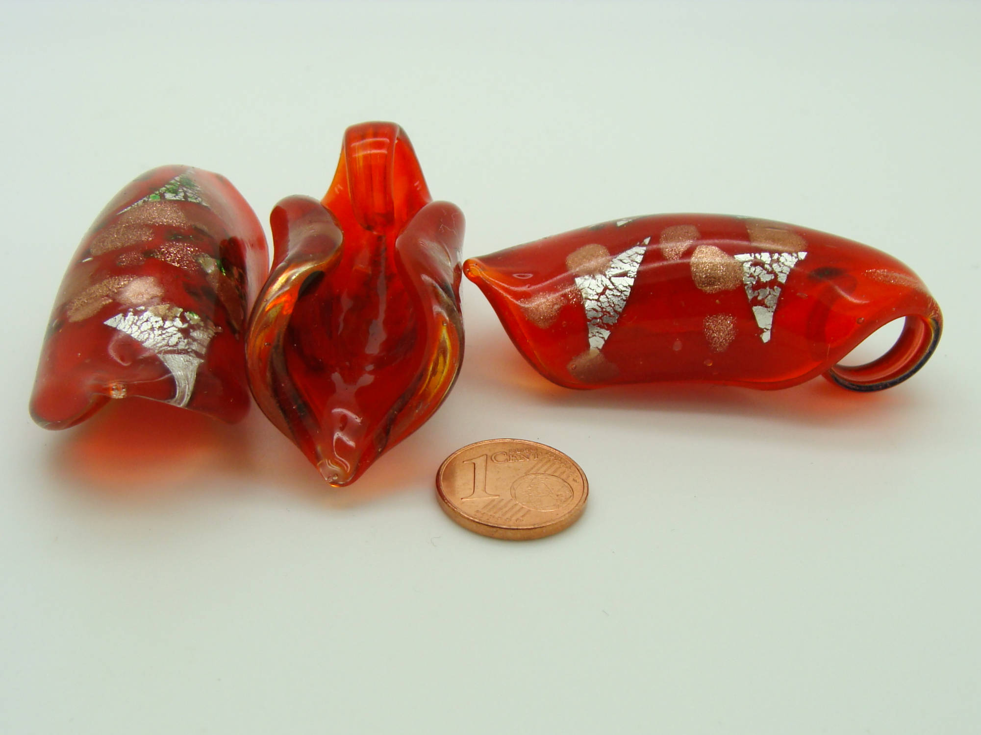 pendentif verre rouge Pend-35