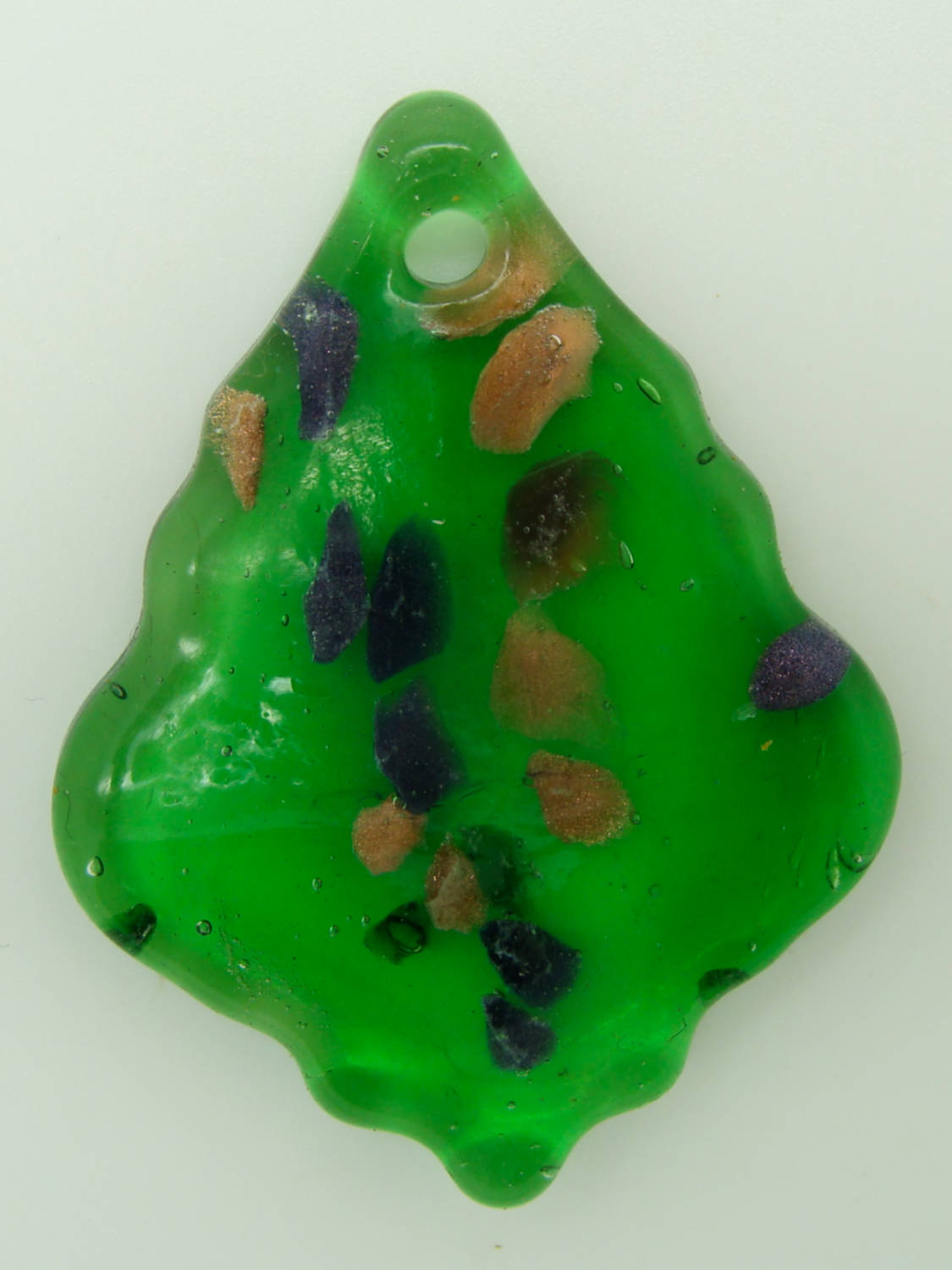 pendentif verre murano feuille vert Pend-41