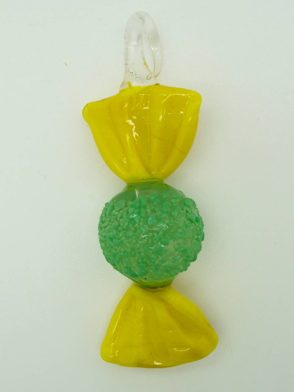 pendentif verre bonbon vert jaune sucrerie Pend-48