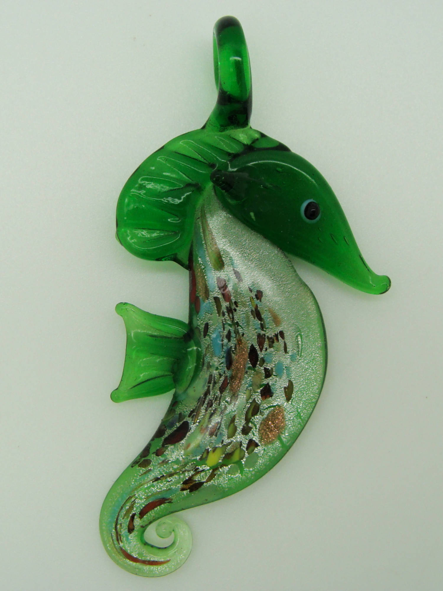Broche Hippocampe Verte Et Argentée - Longueur 5.6 Cm - Neuf Sans Emballage - Fabriqué En France