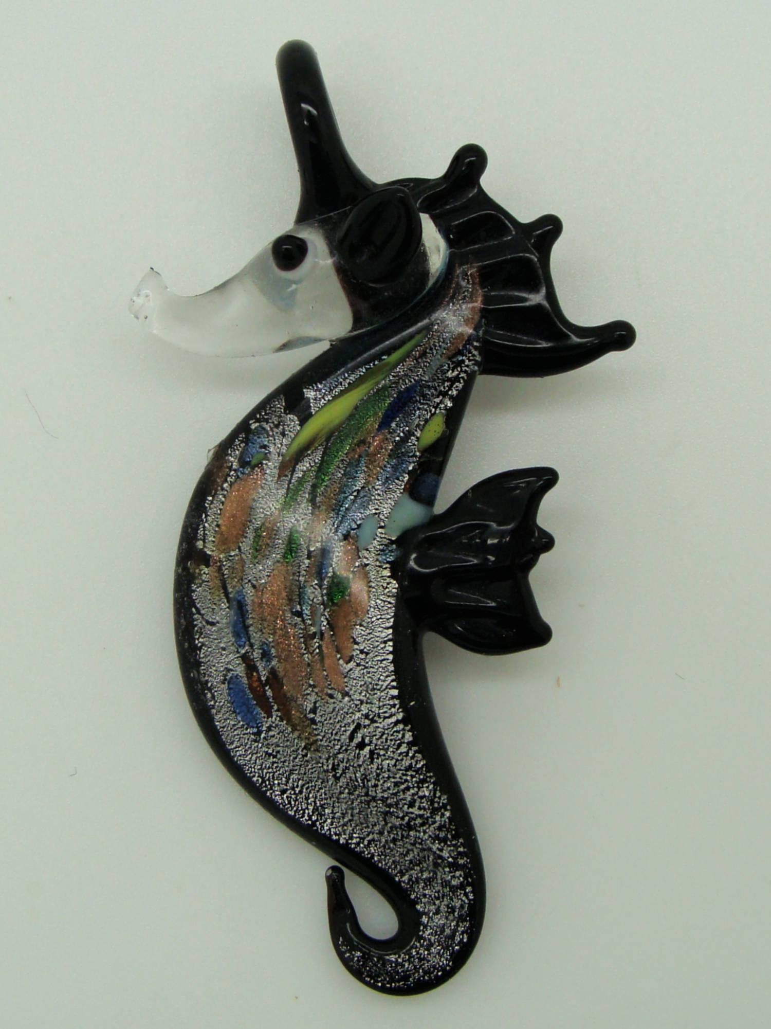 pendentif hippocampe noir Pend-62-2