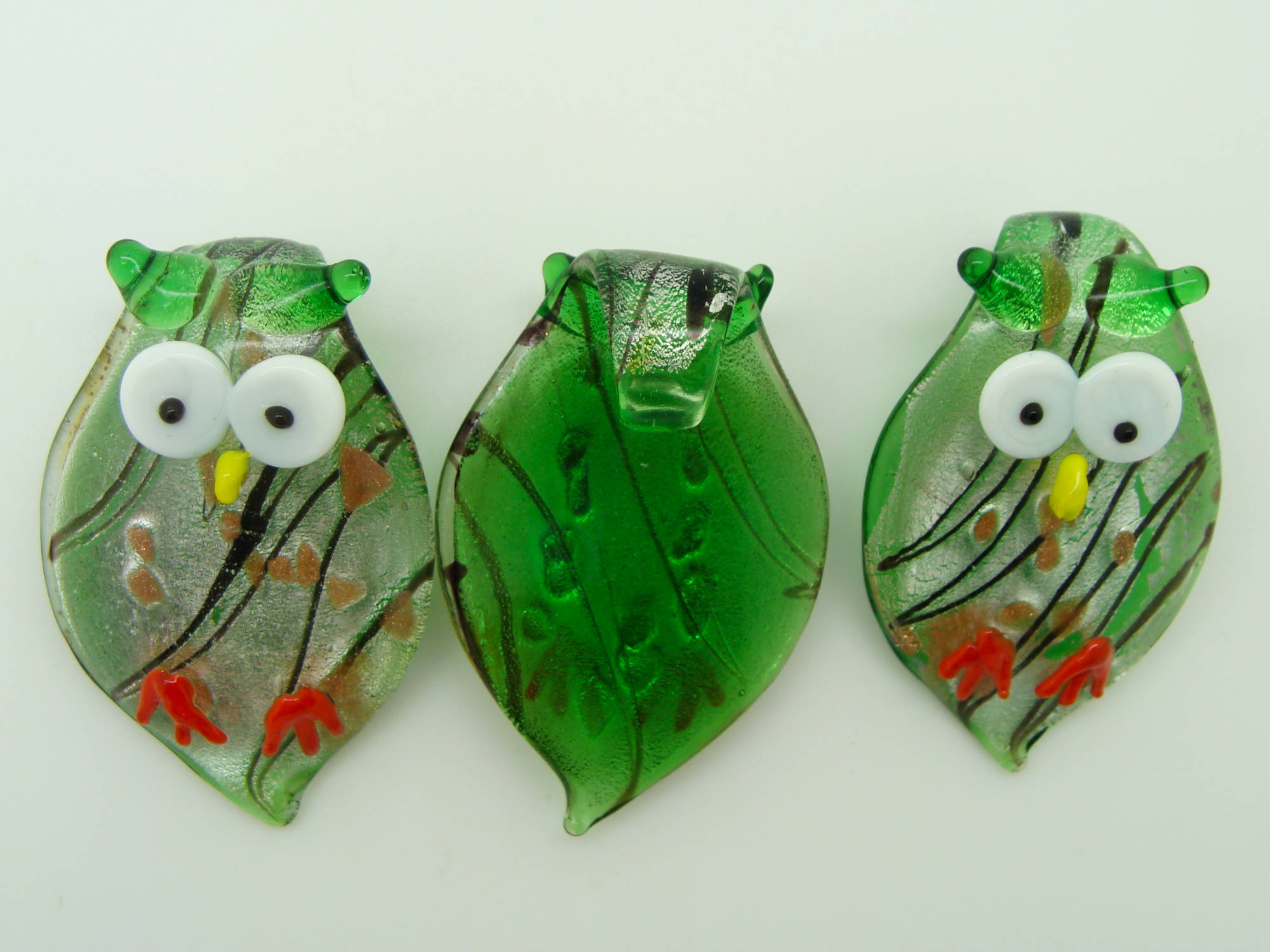 pendentif hibou vert chouette Pend-67