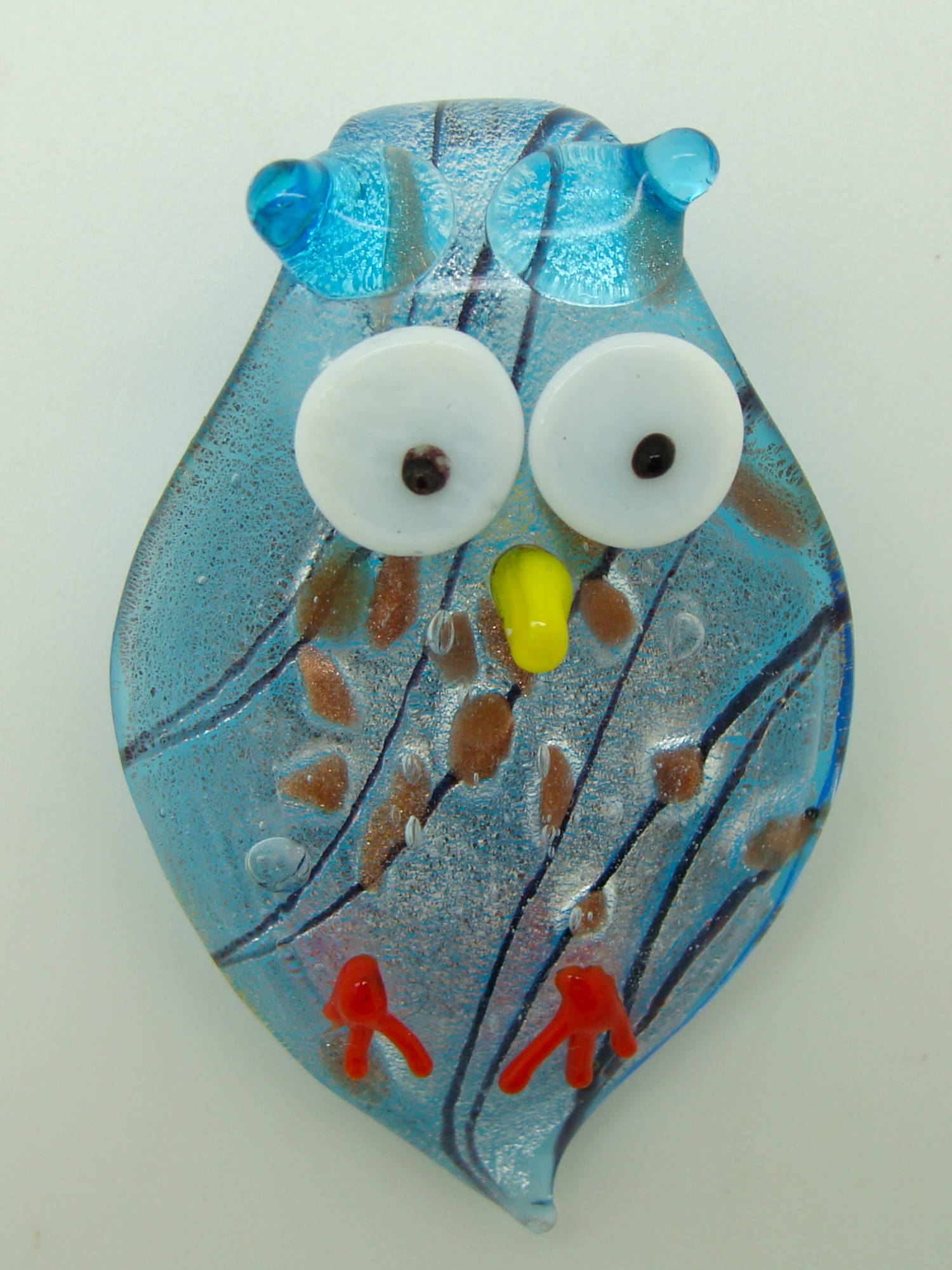 pendentif hibou bleu verre Pend-67-1