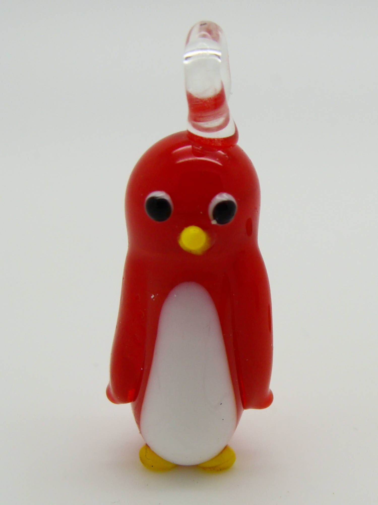 pendentif pingouin rouge lampwork Pend-86