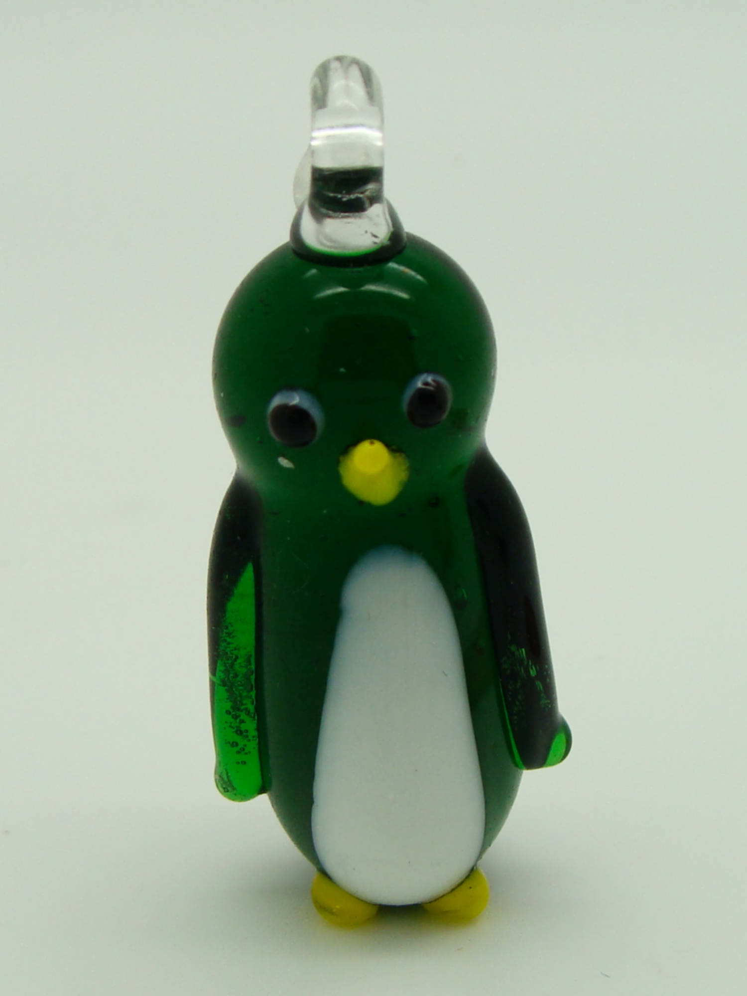 pendentif pingouin vert lampwork Pend-87
