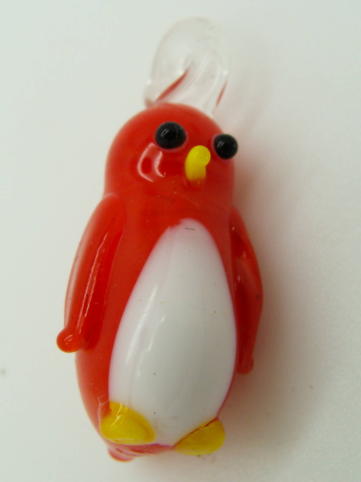 pendentif pingouin rouge lampwork pend-93