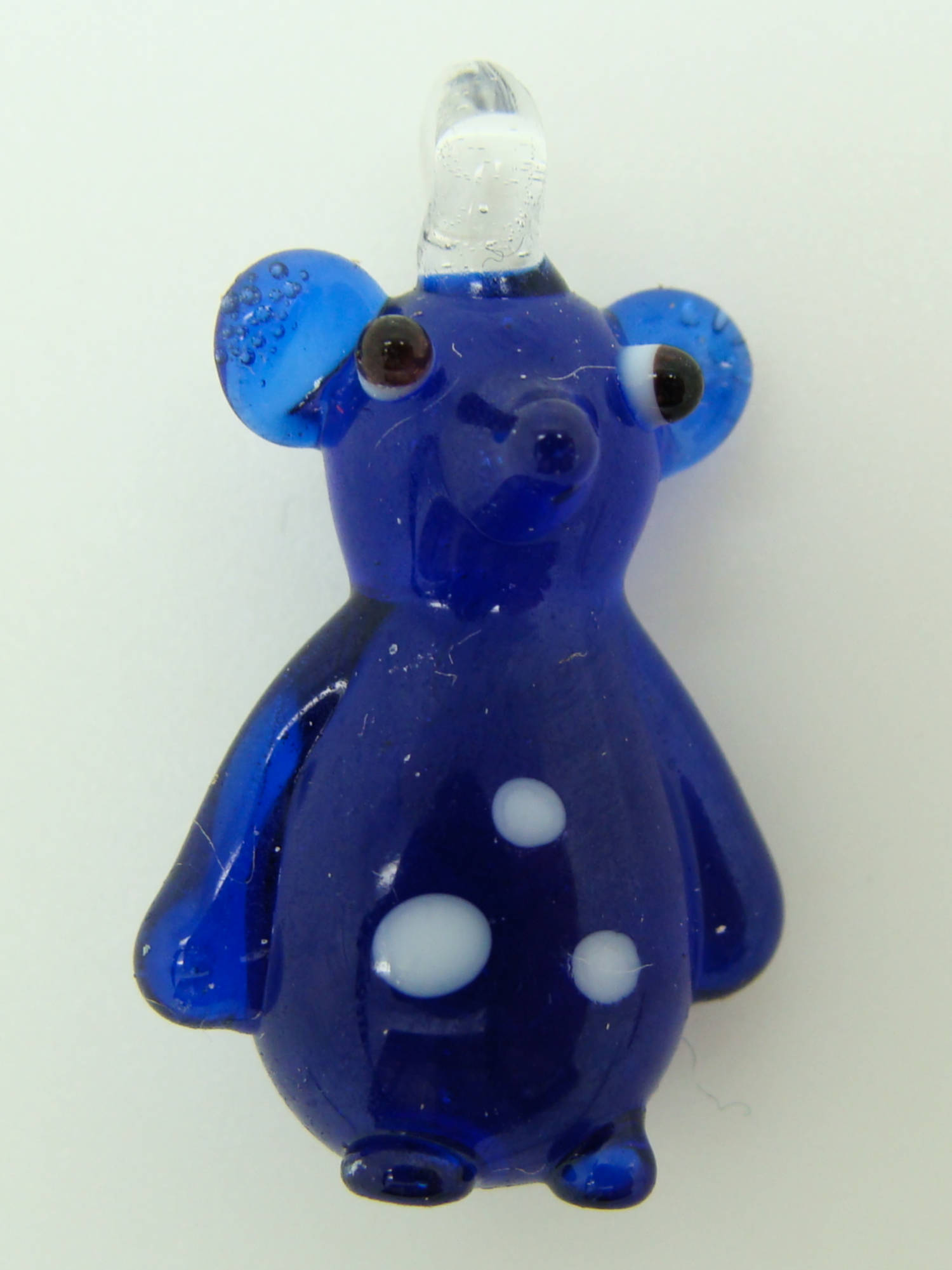 pendentif souris bleu lampwork Pend-96