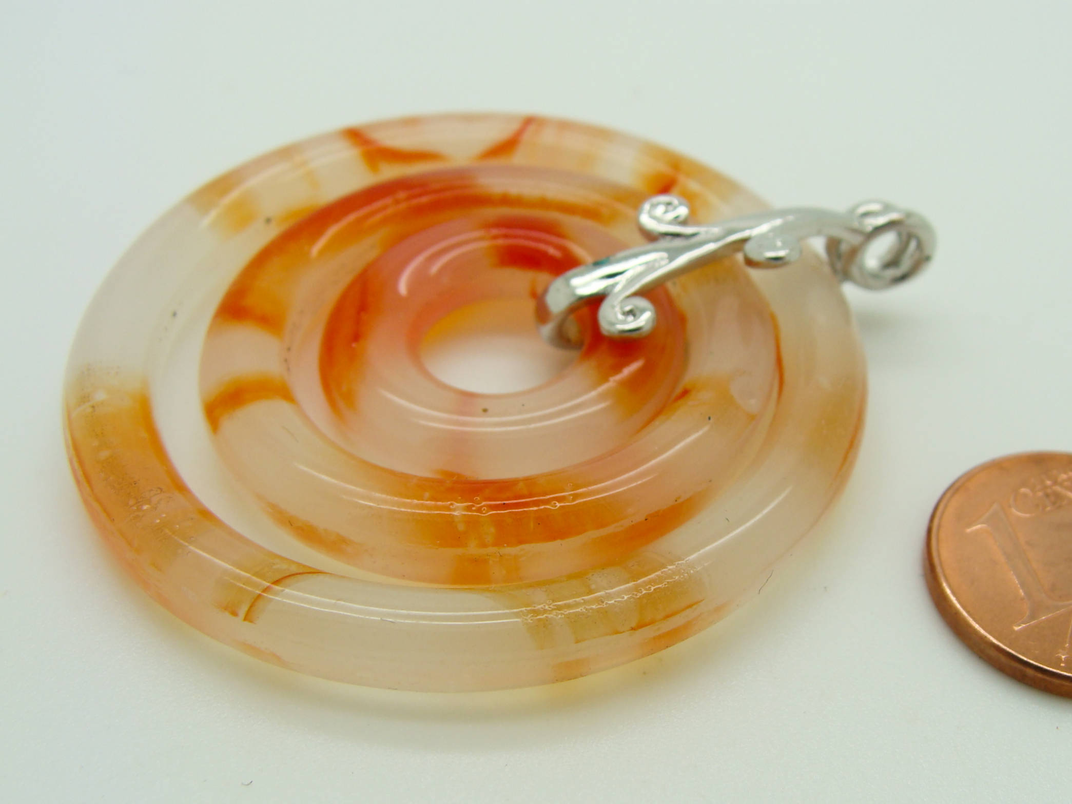 pendentif orange verre Pend-100
