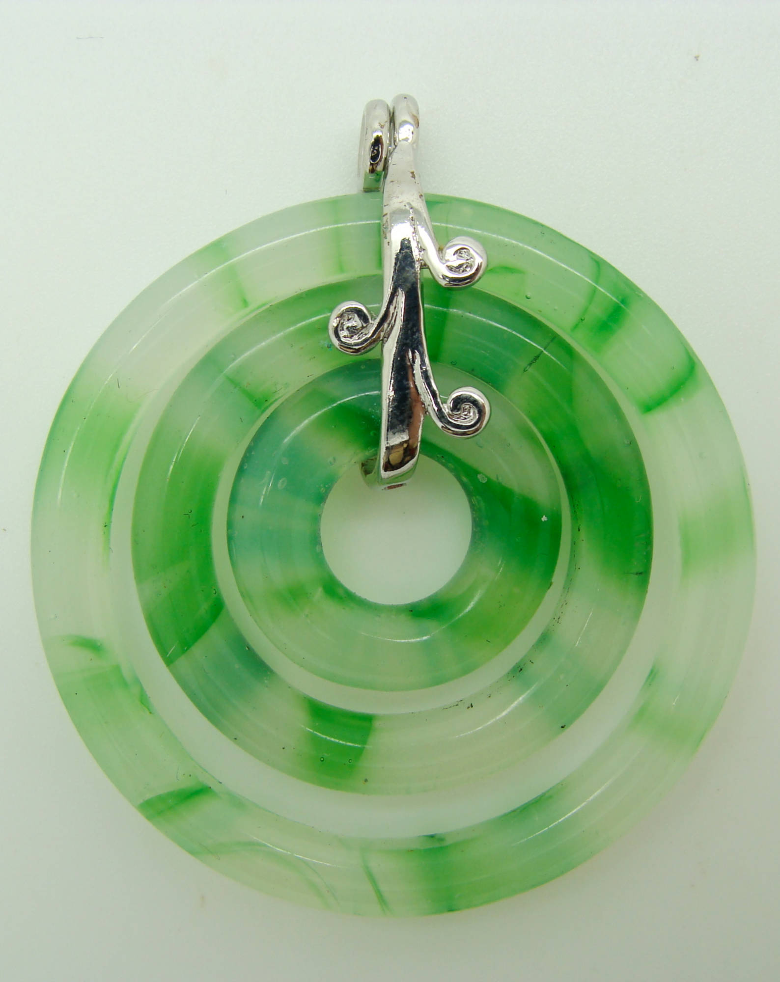 pendentif rond vert verre Pend-101