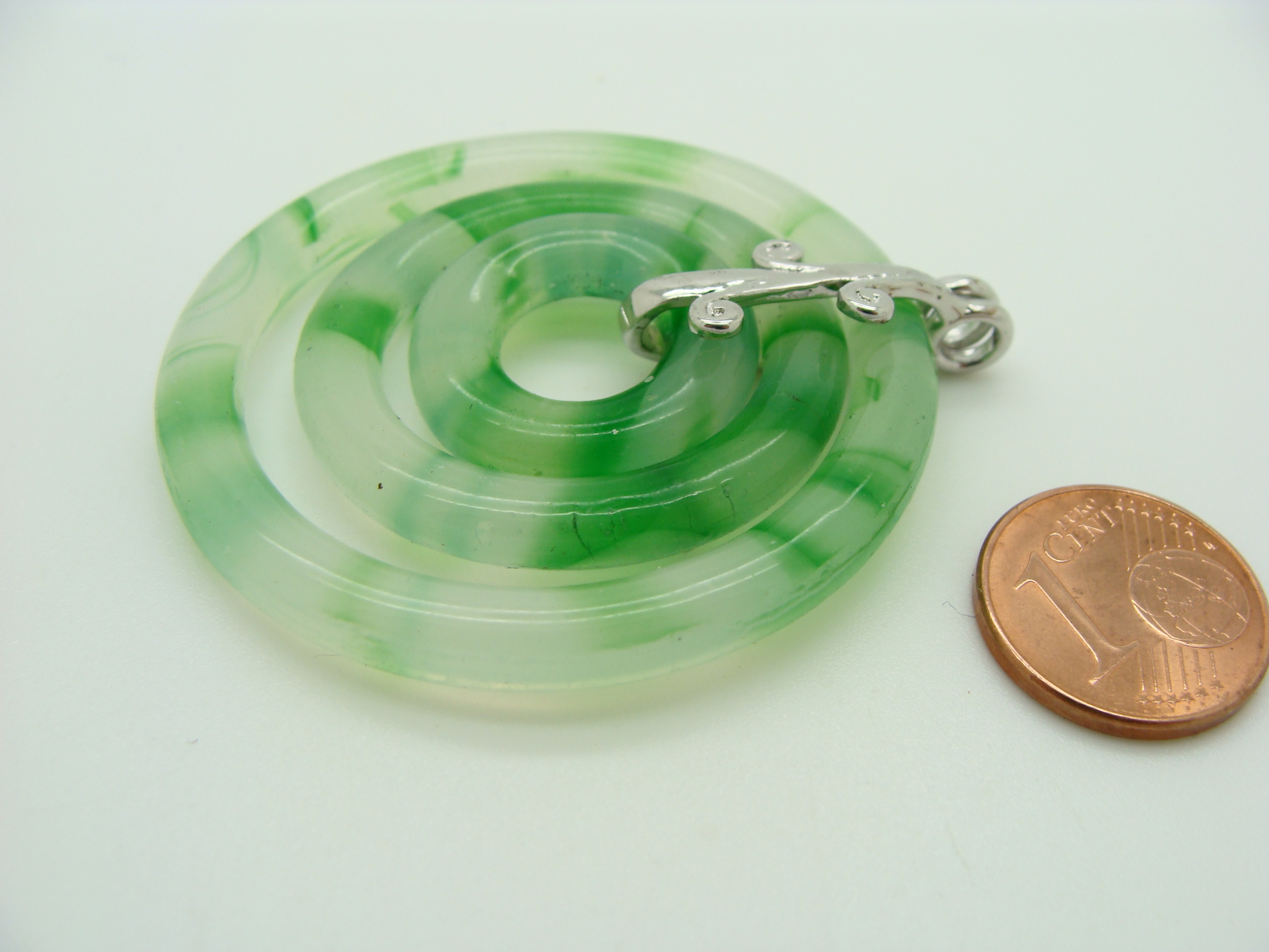 pendentif verre rond vert Pend-101