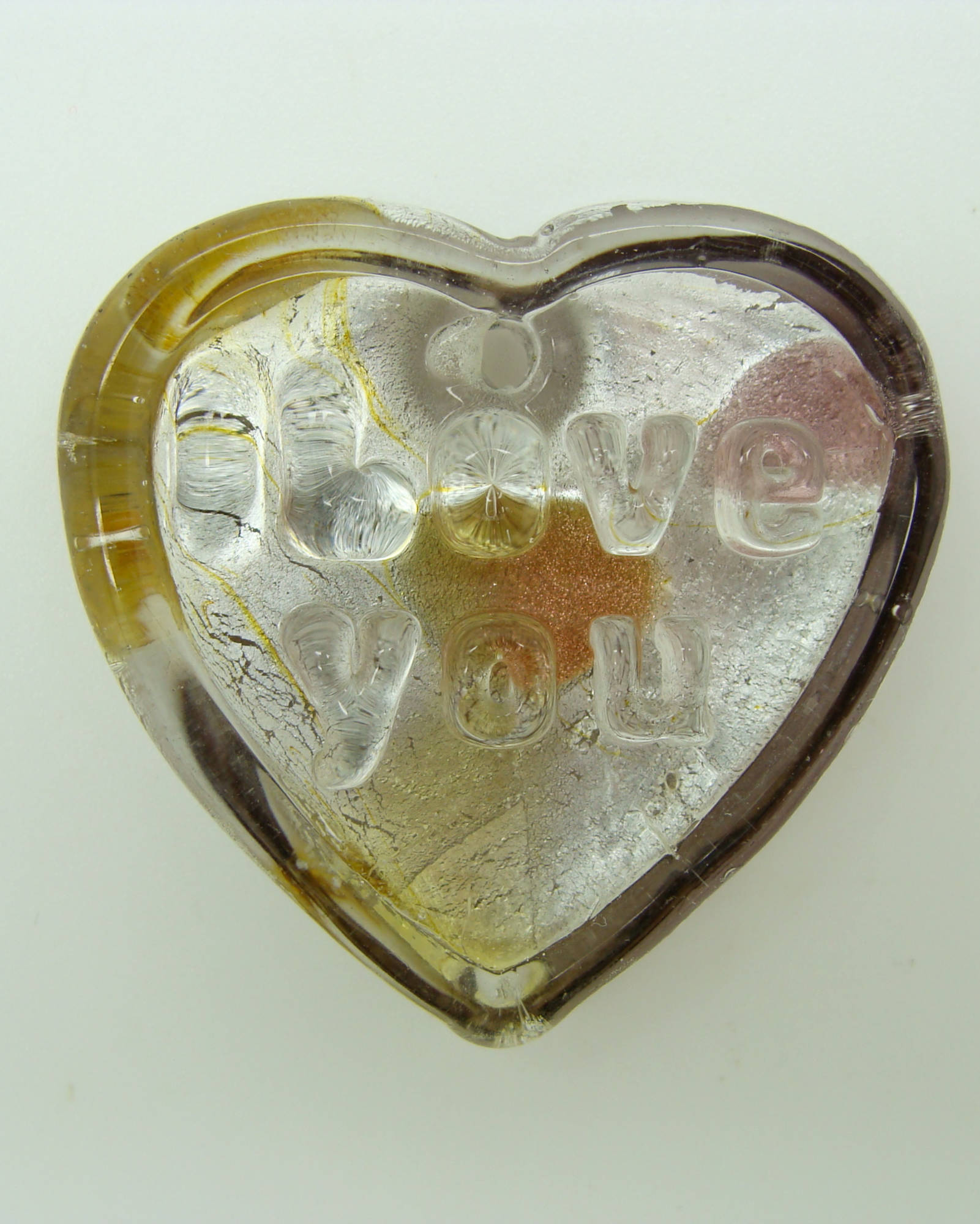 pendentif I love you violet verre Pend-122