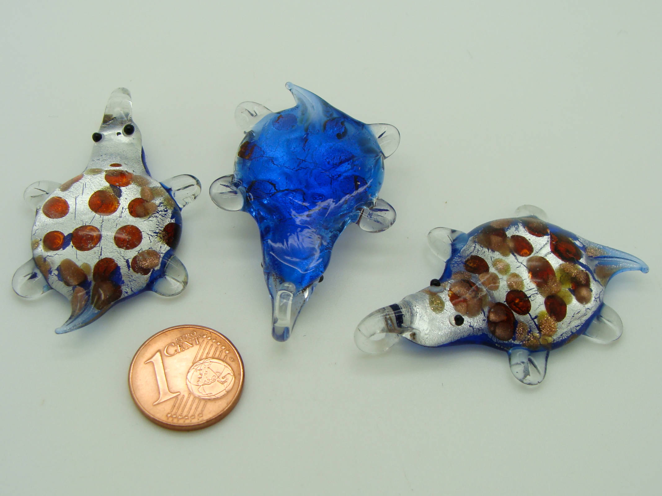 pendentif silver foil tortue bleu Pend-123