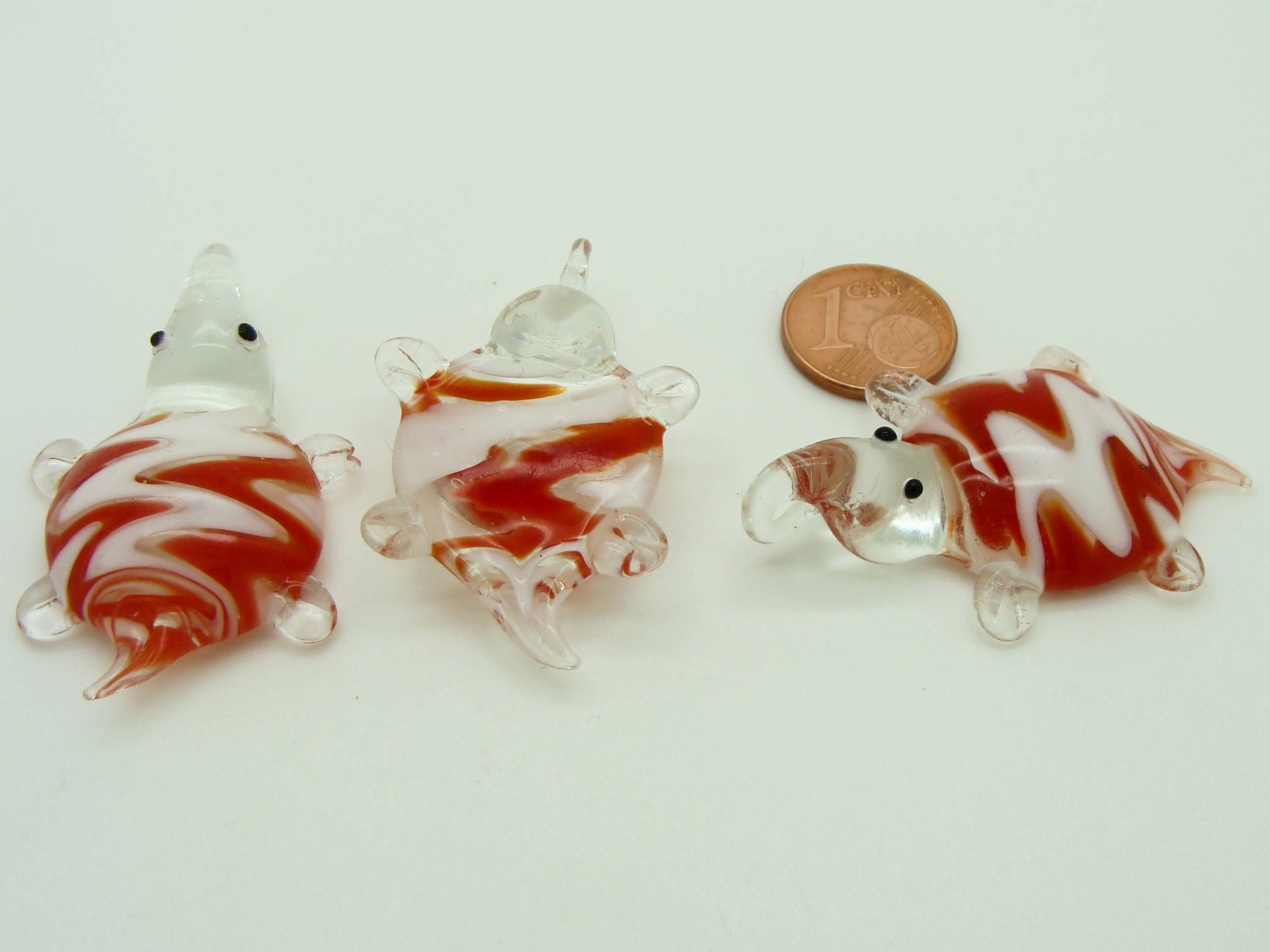 pendentif tortue transparent blanc rouge Pend-124