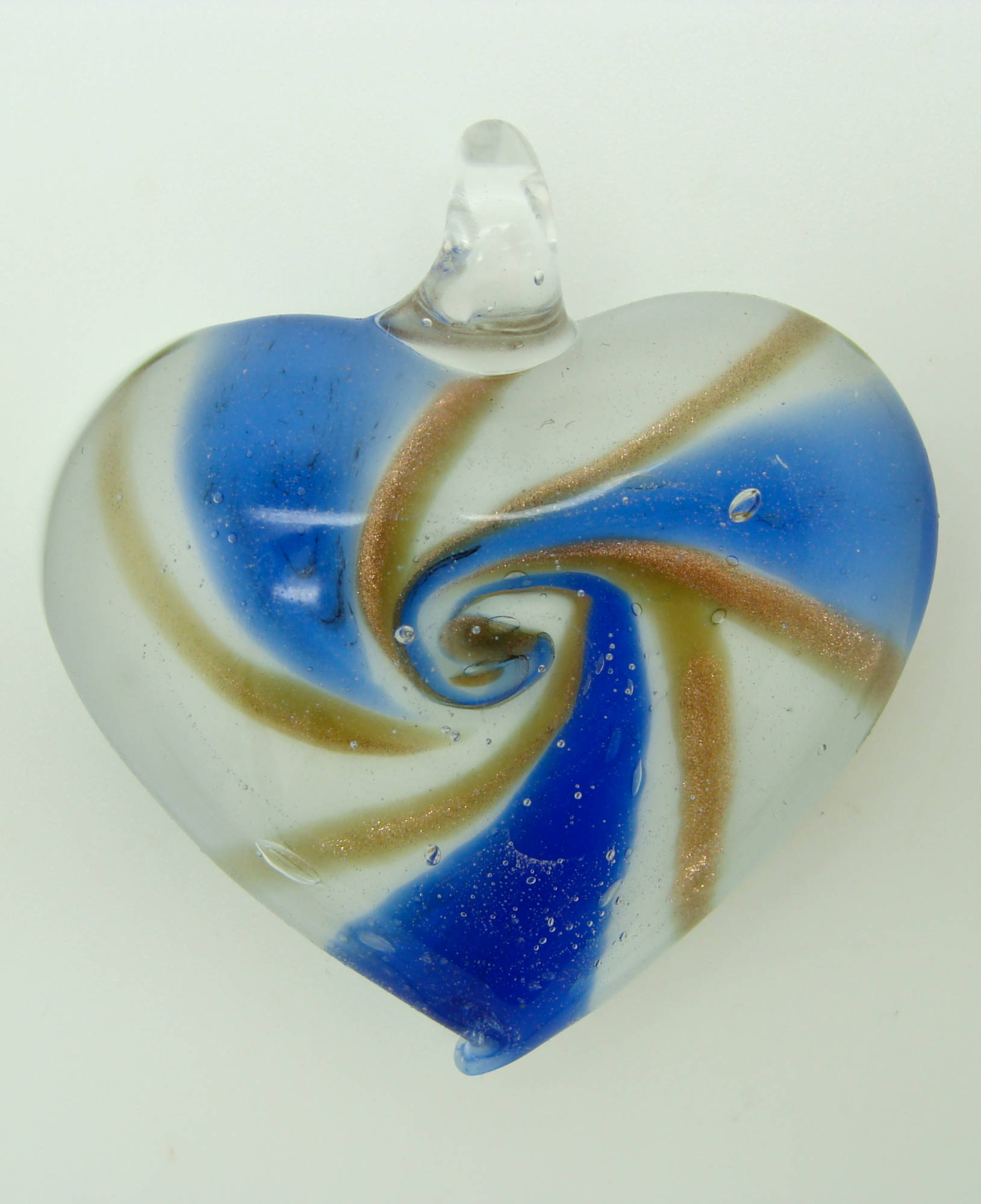 pendentif coeur bleu blanc 50mm Pend-143