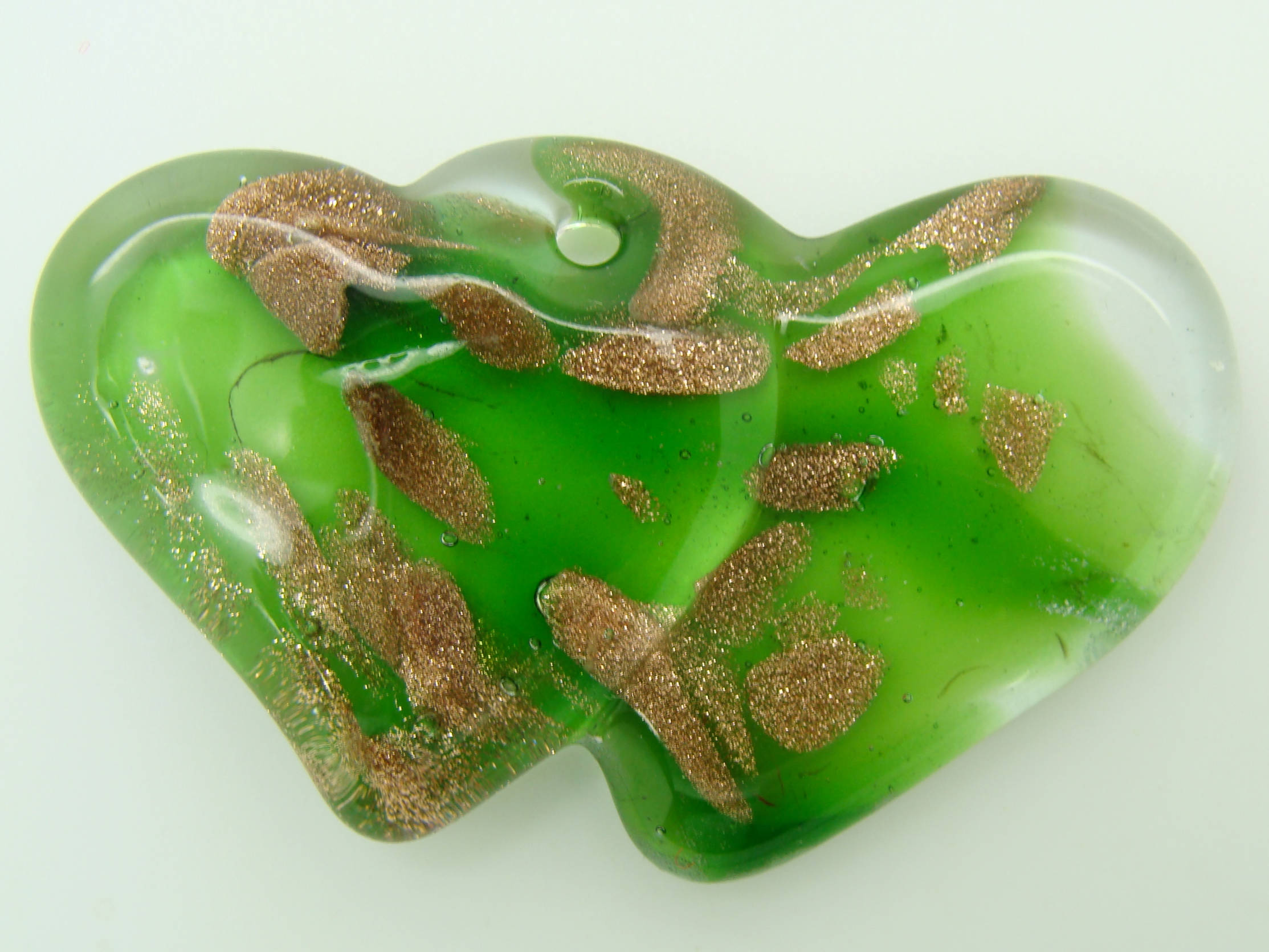 pendentif coeur double vert Pend-151