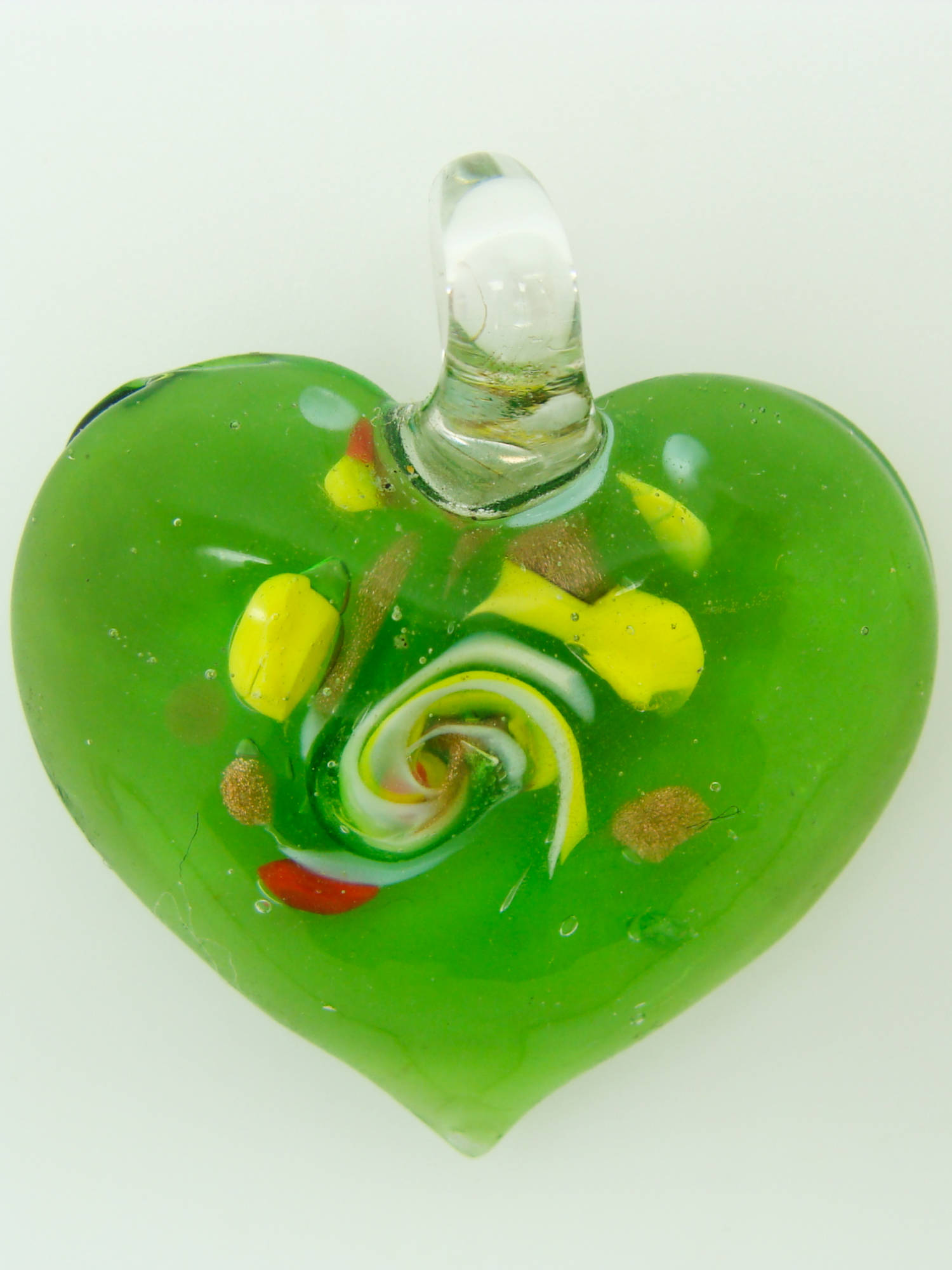 pendentif coeur vert 38mm Pend-156-1