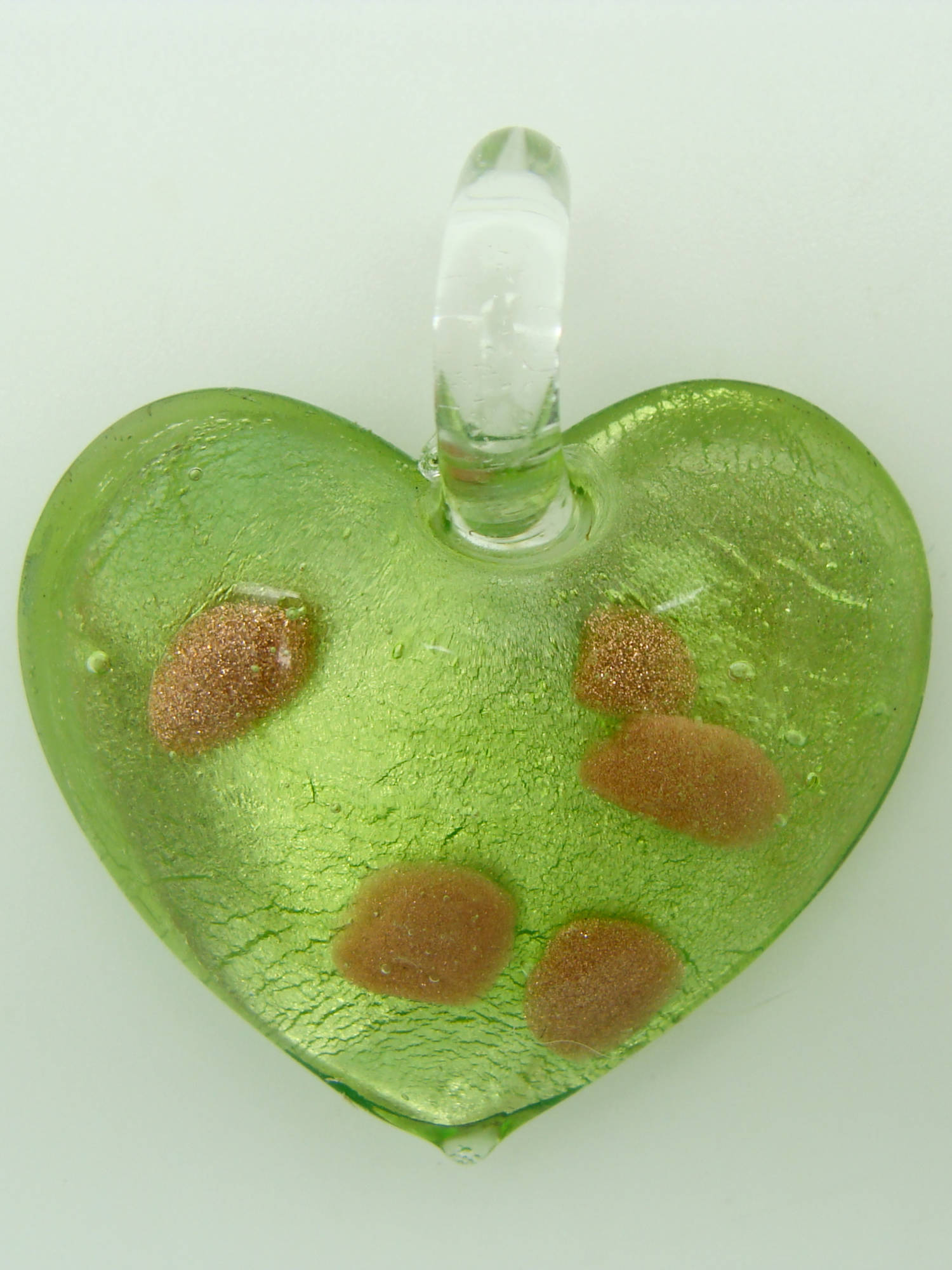 pendentif coeur vert touche dore vert Pend-166-4