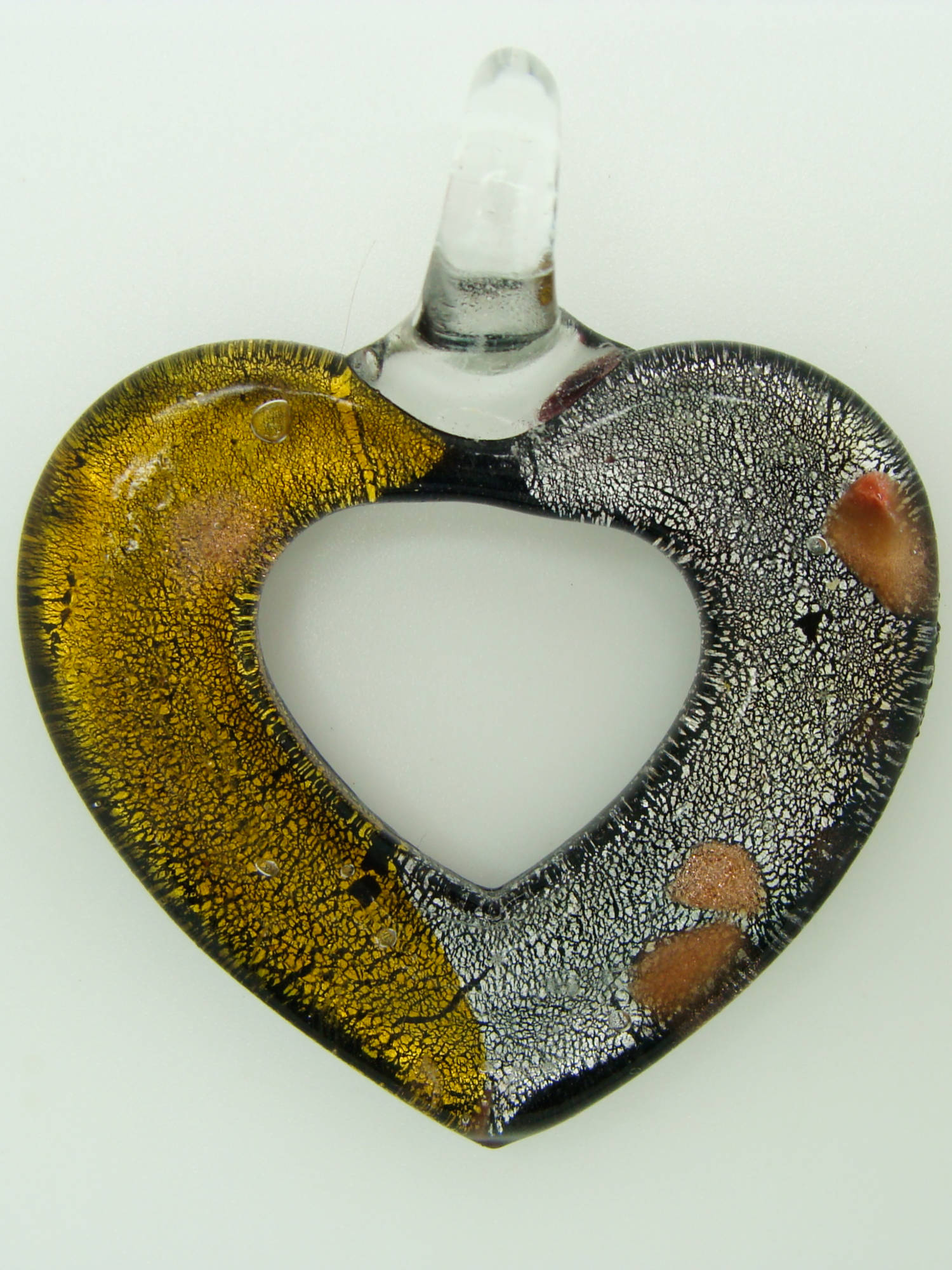 pendentif coeur creux argente dore Pend-171