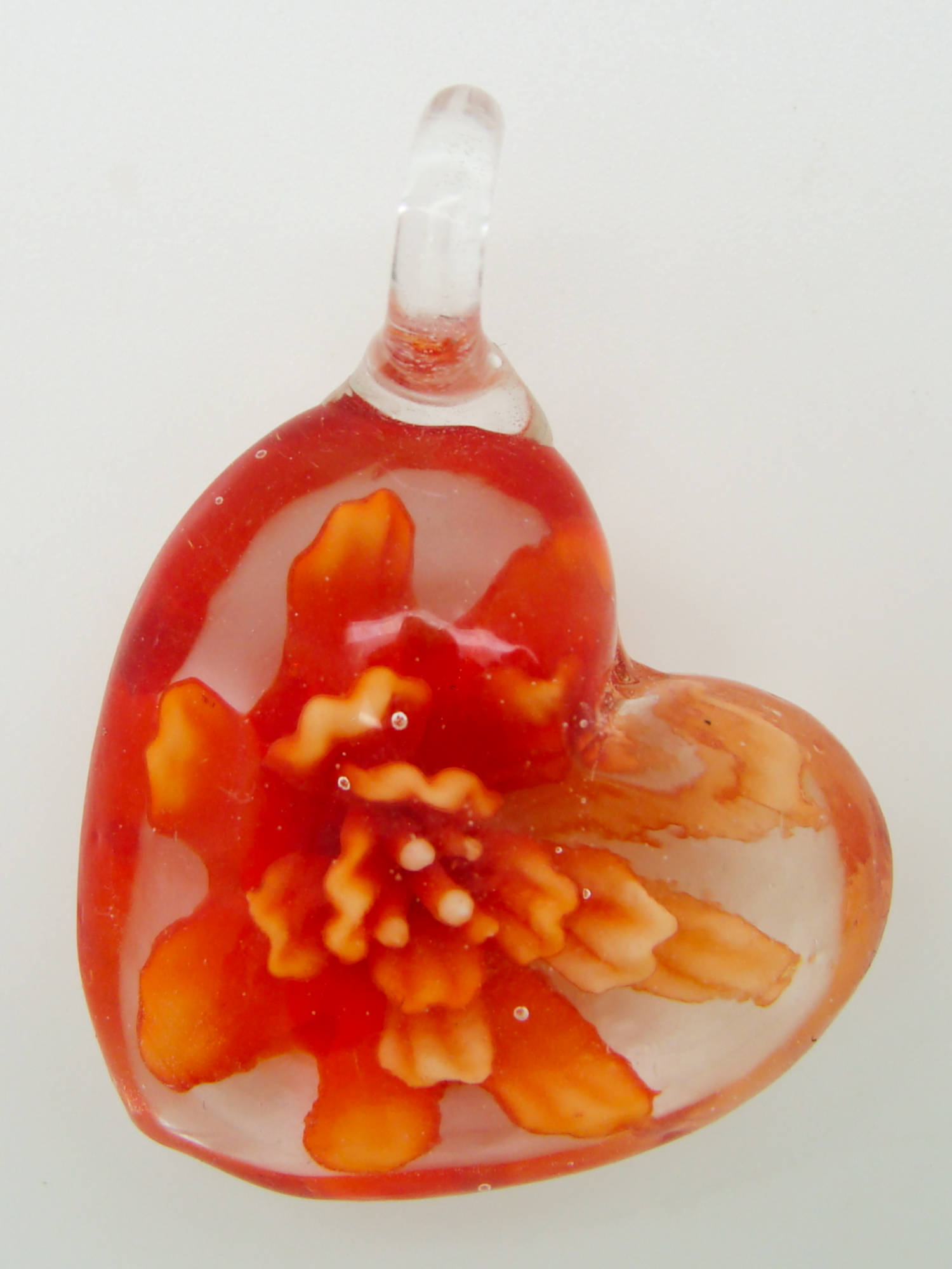 pendentif coeur fleur orange 44mm Pend-176-1
