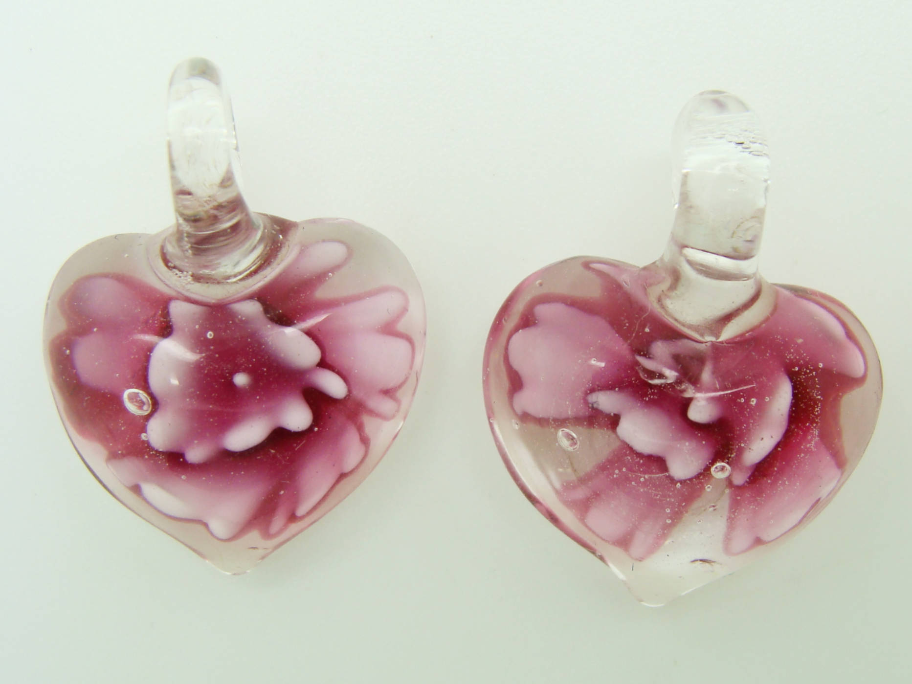 mini pendentif coeur fleur violet Pend-178-3