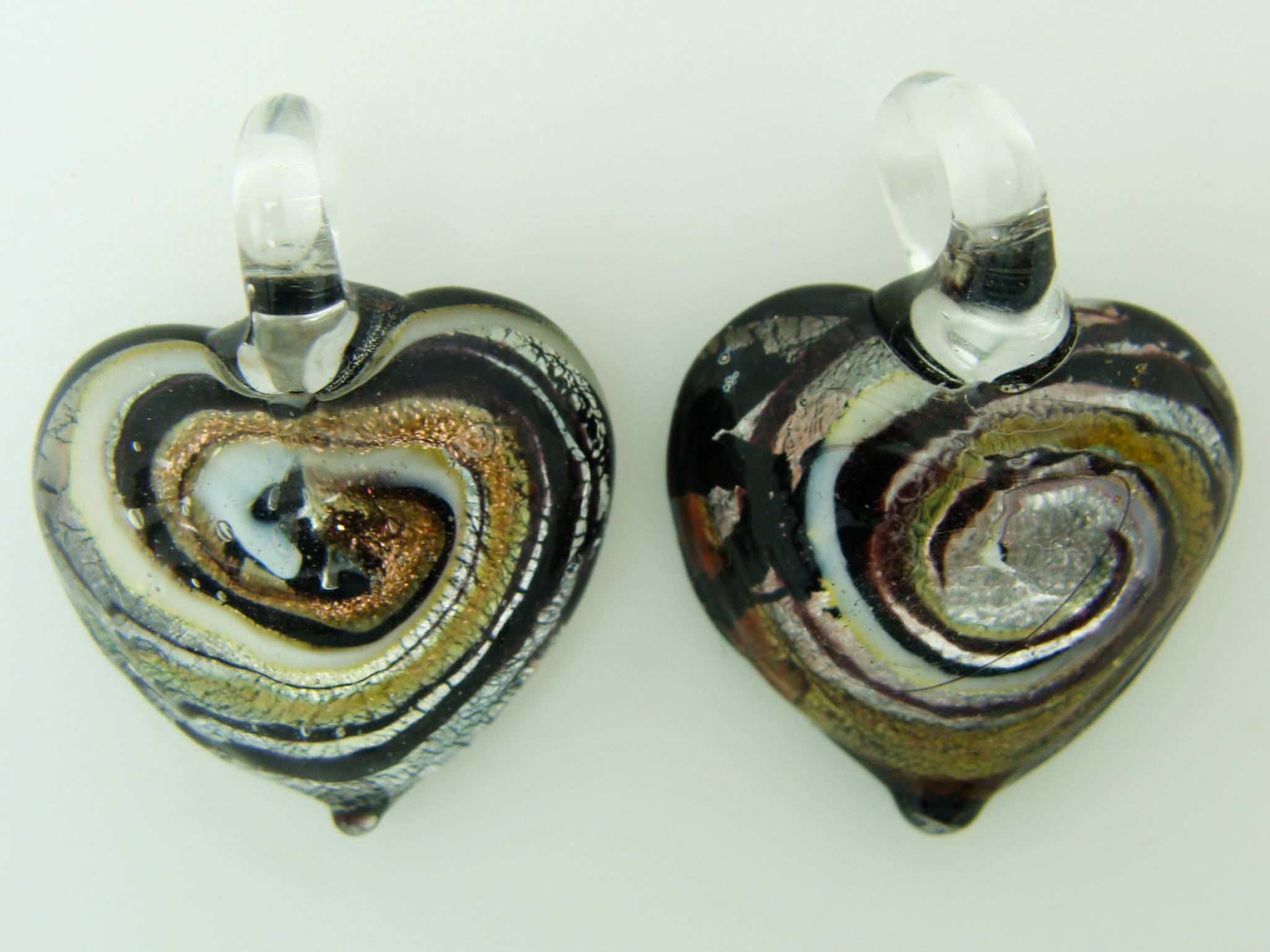 mini pendentif coeur noir spirale 20mm Pend-183-3