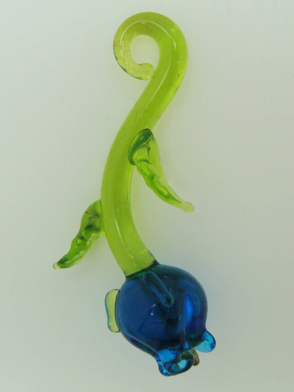 pendentif verre fleur bleu Pend-184