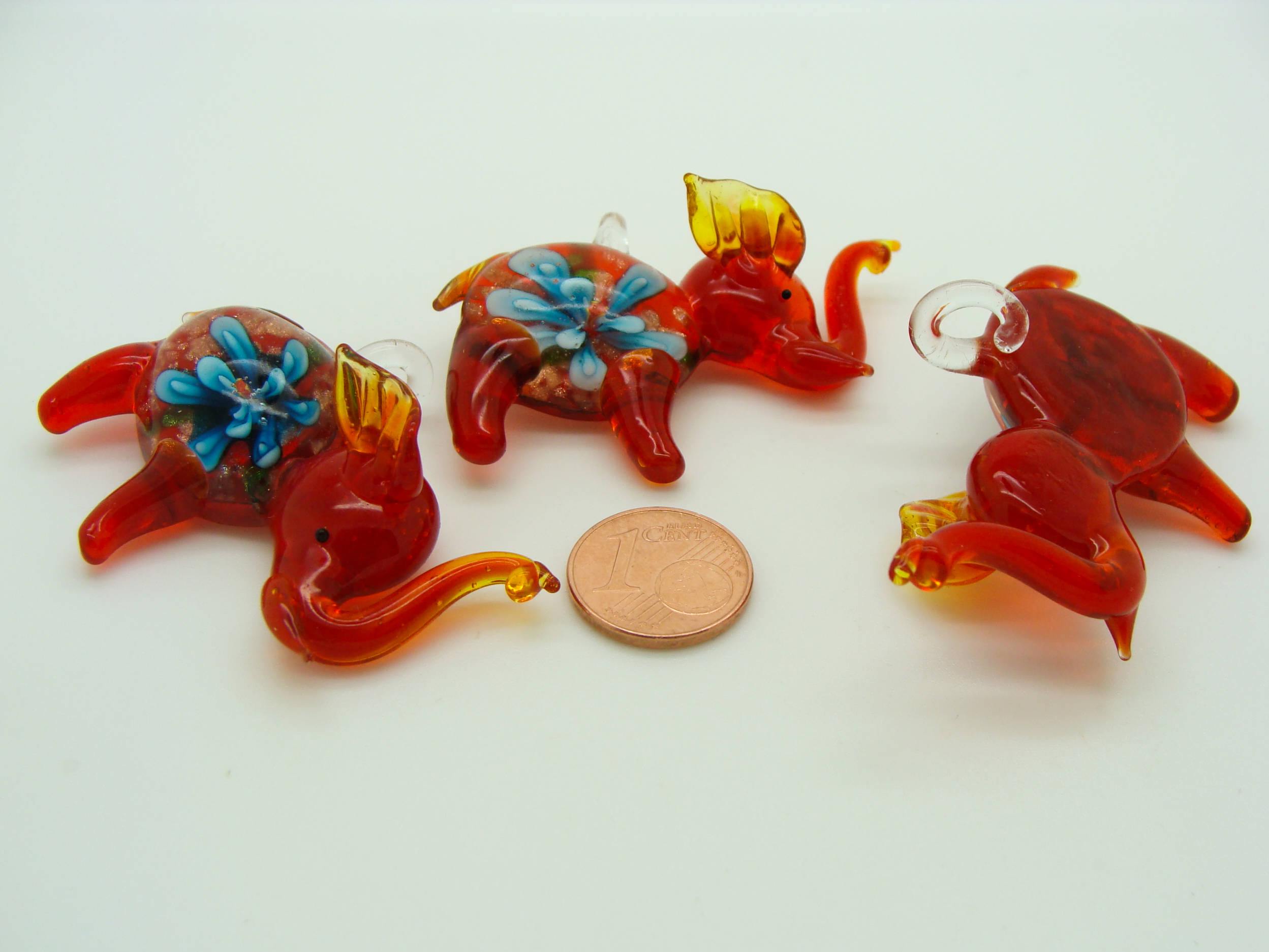 pendentif elephant animal rouge Pend-190-4
