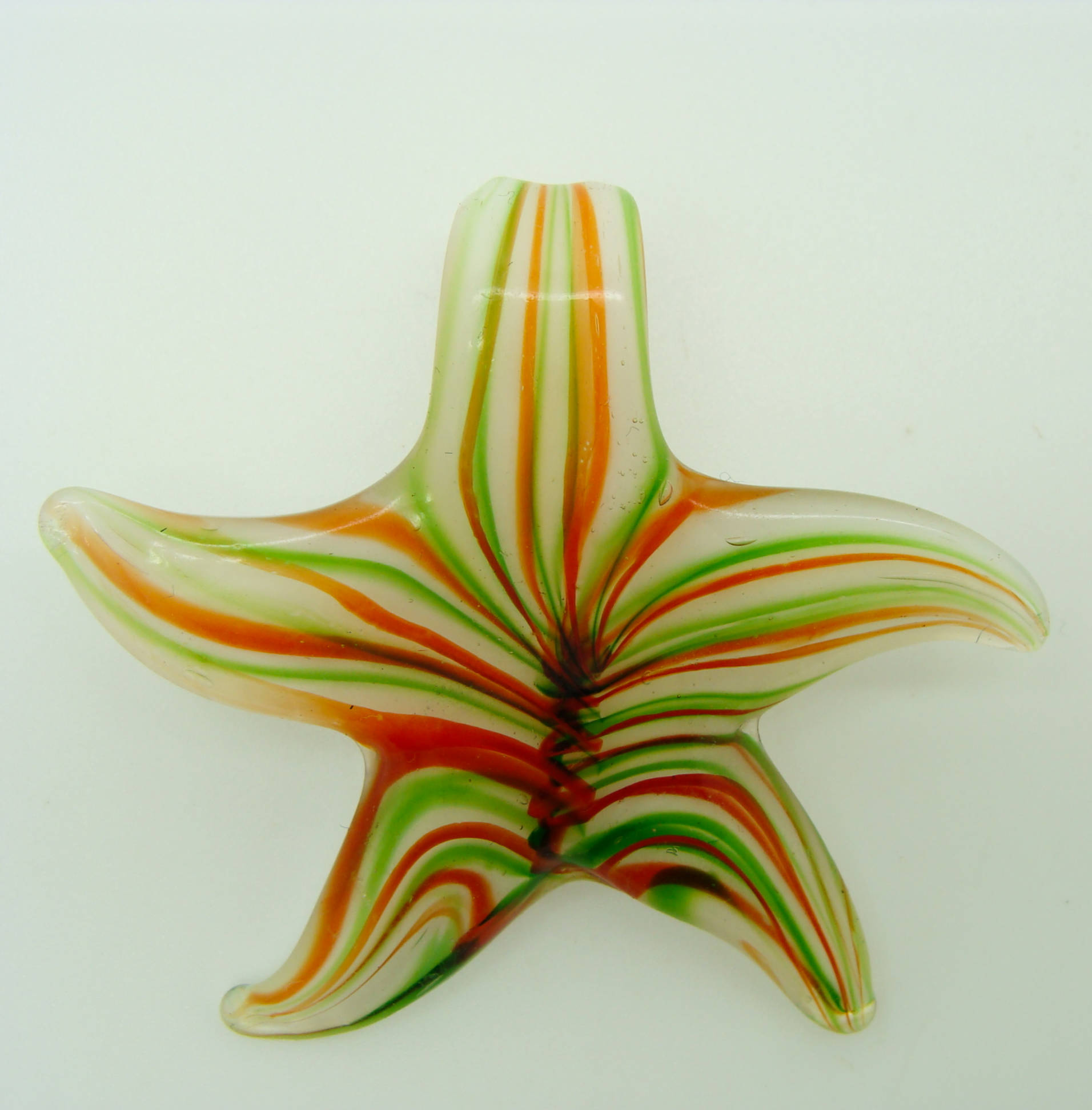 pendentif etoile vert orange verre Pend-195