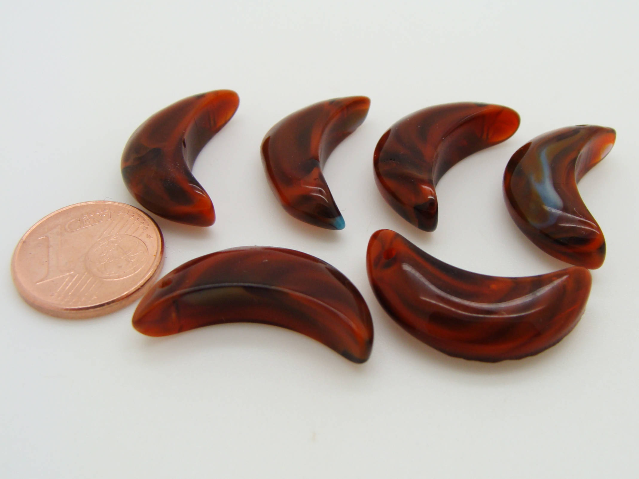 breloque perle lune marron PV73