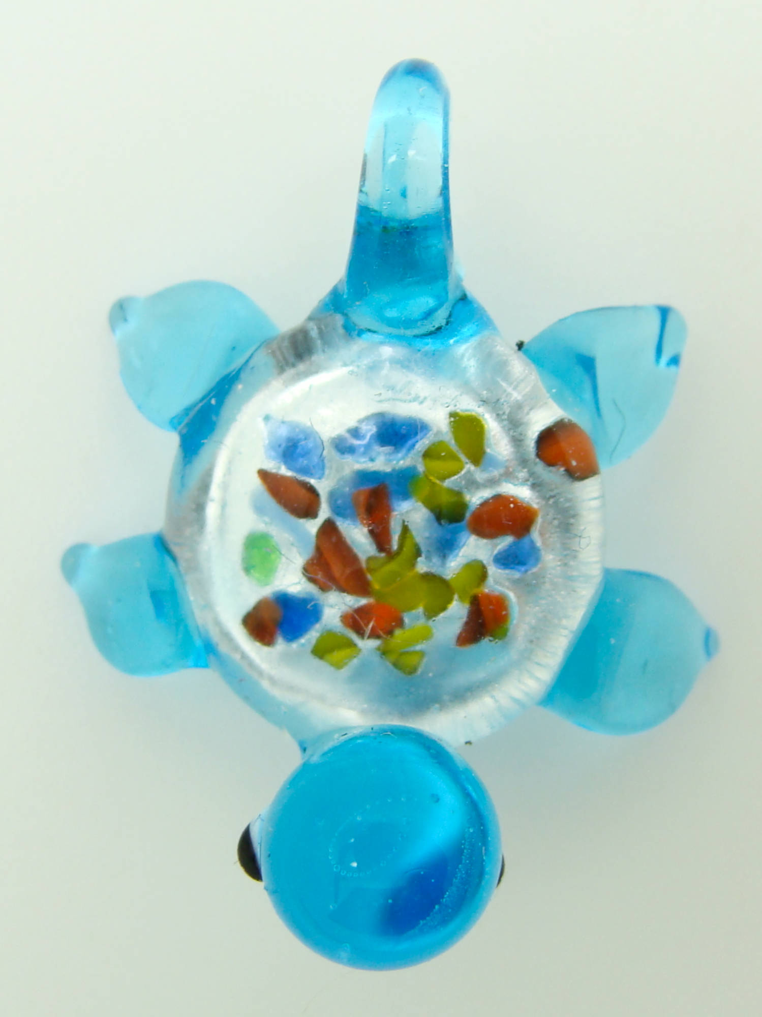 pendentif tortue bleu verre lampwork Pend-196