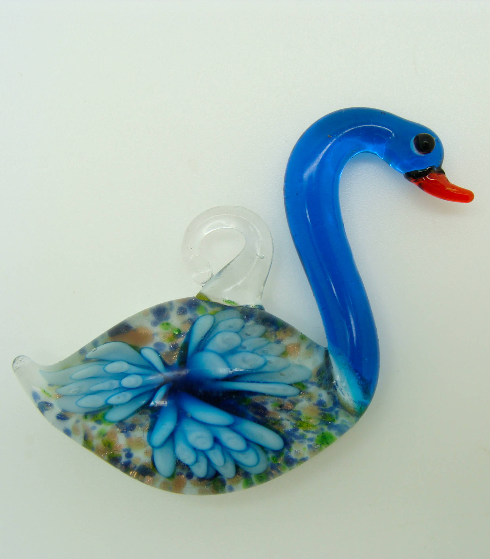 pendentif cygne bleu verre Pend-198