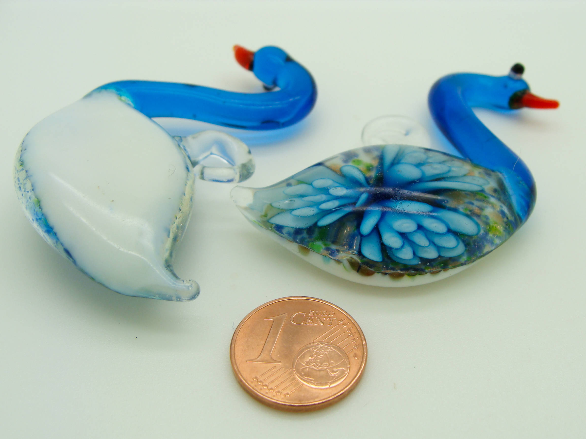 pendentif cygne verre bleu Pend-198