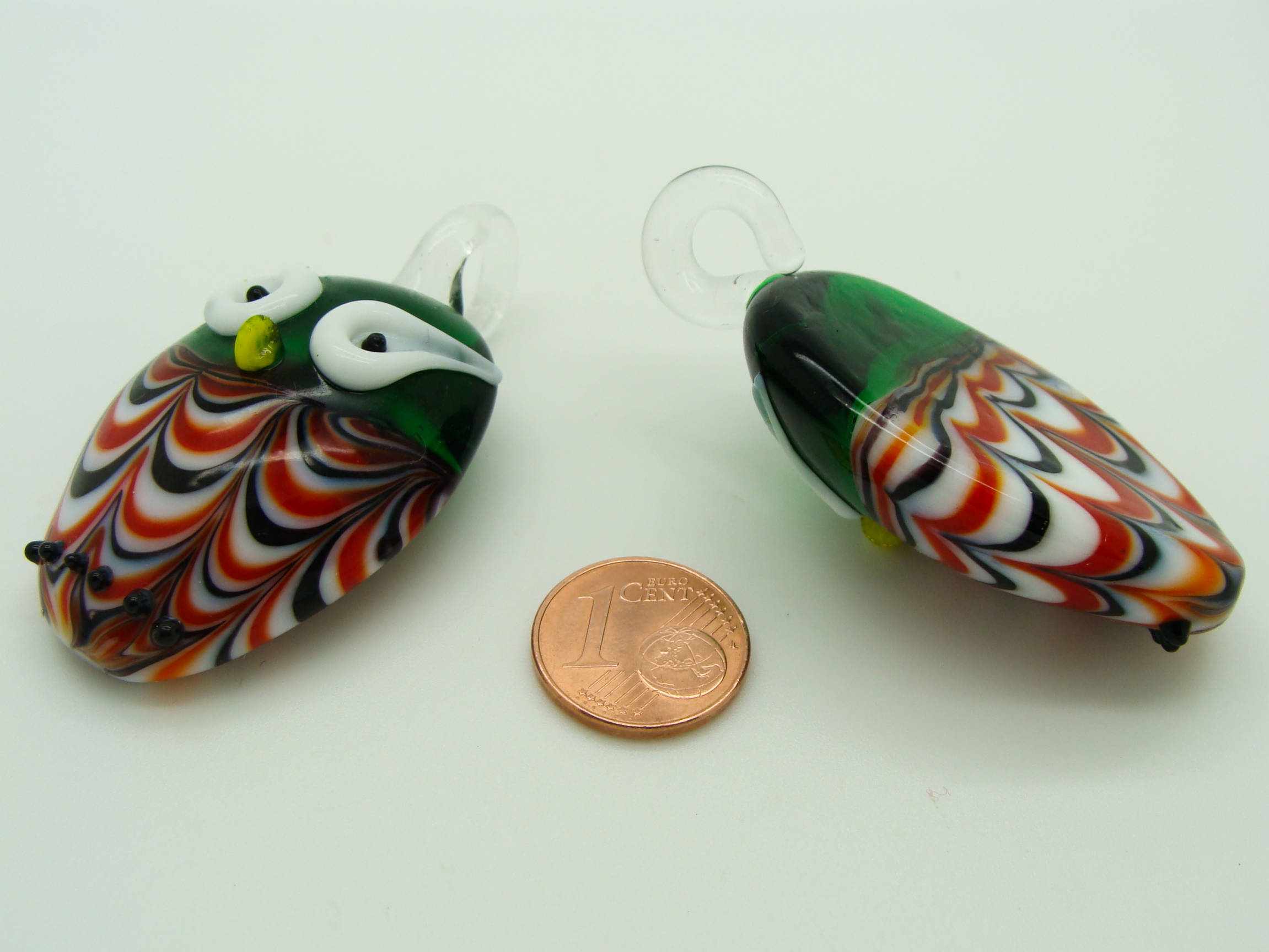 pendentif chouette oiseau verre vert Pend-207