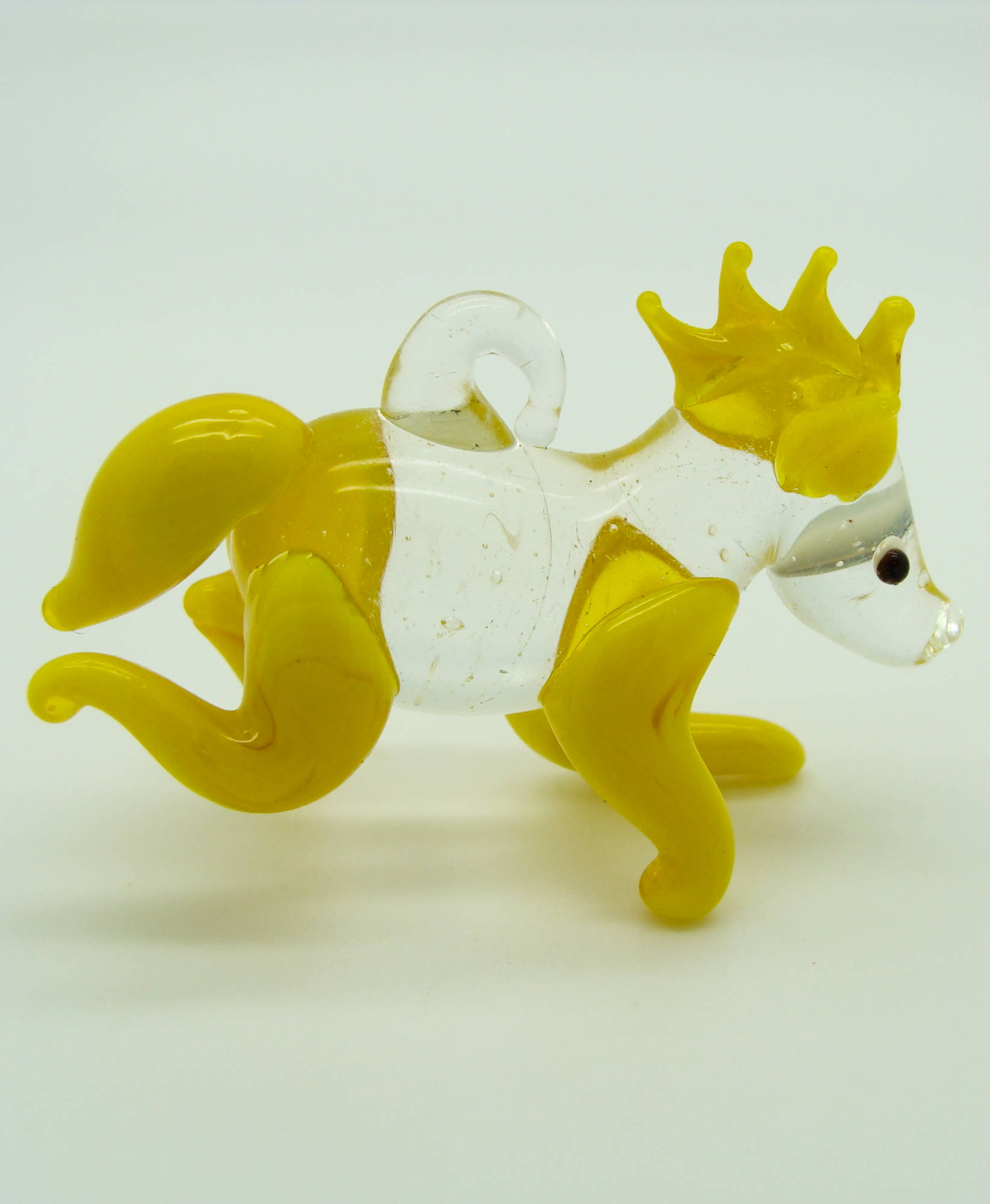 pendentif cheval jaune verre Pend-210
