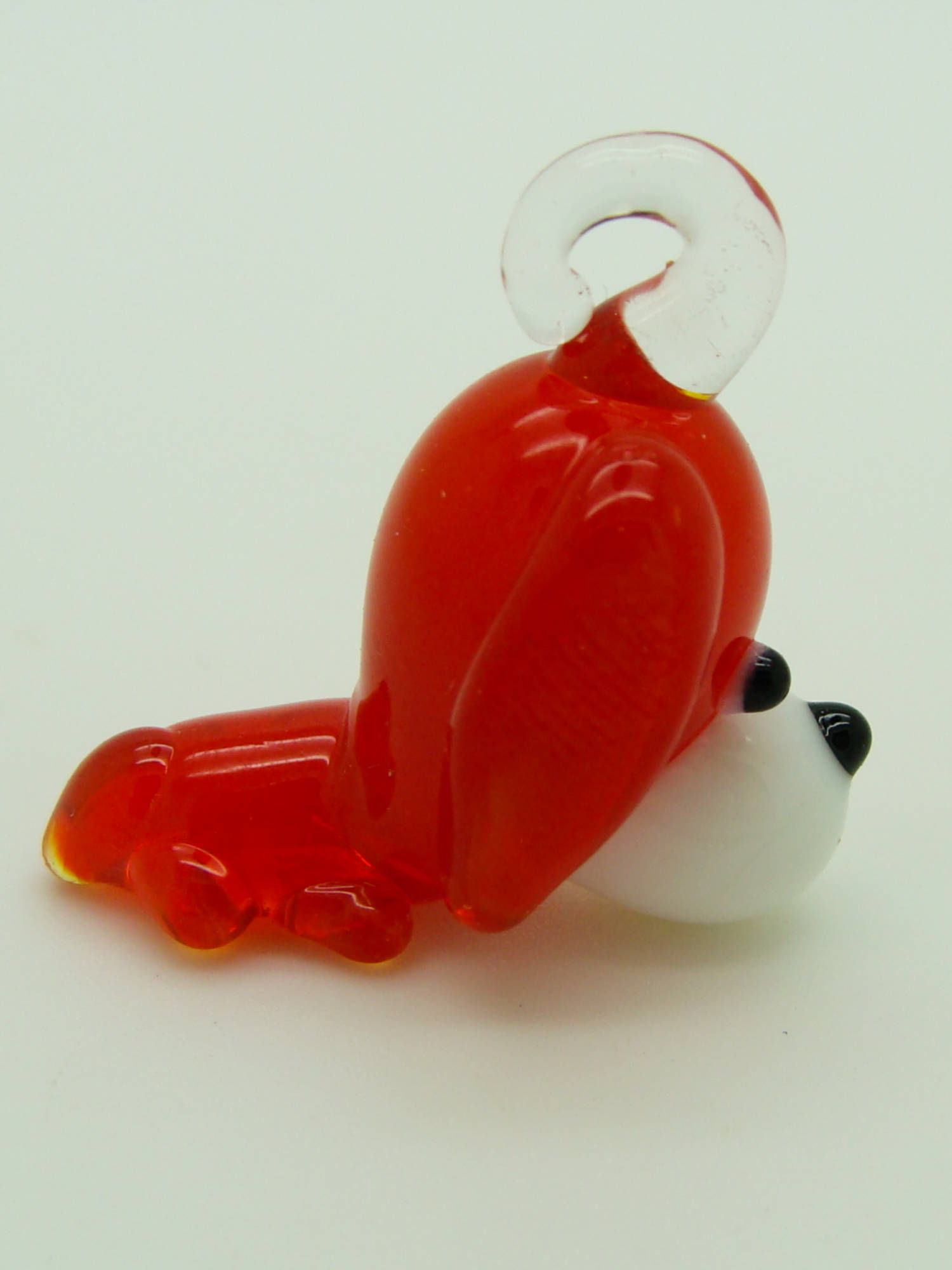 pendentif mini chien rouge verre Pend-220