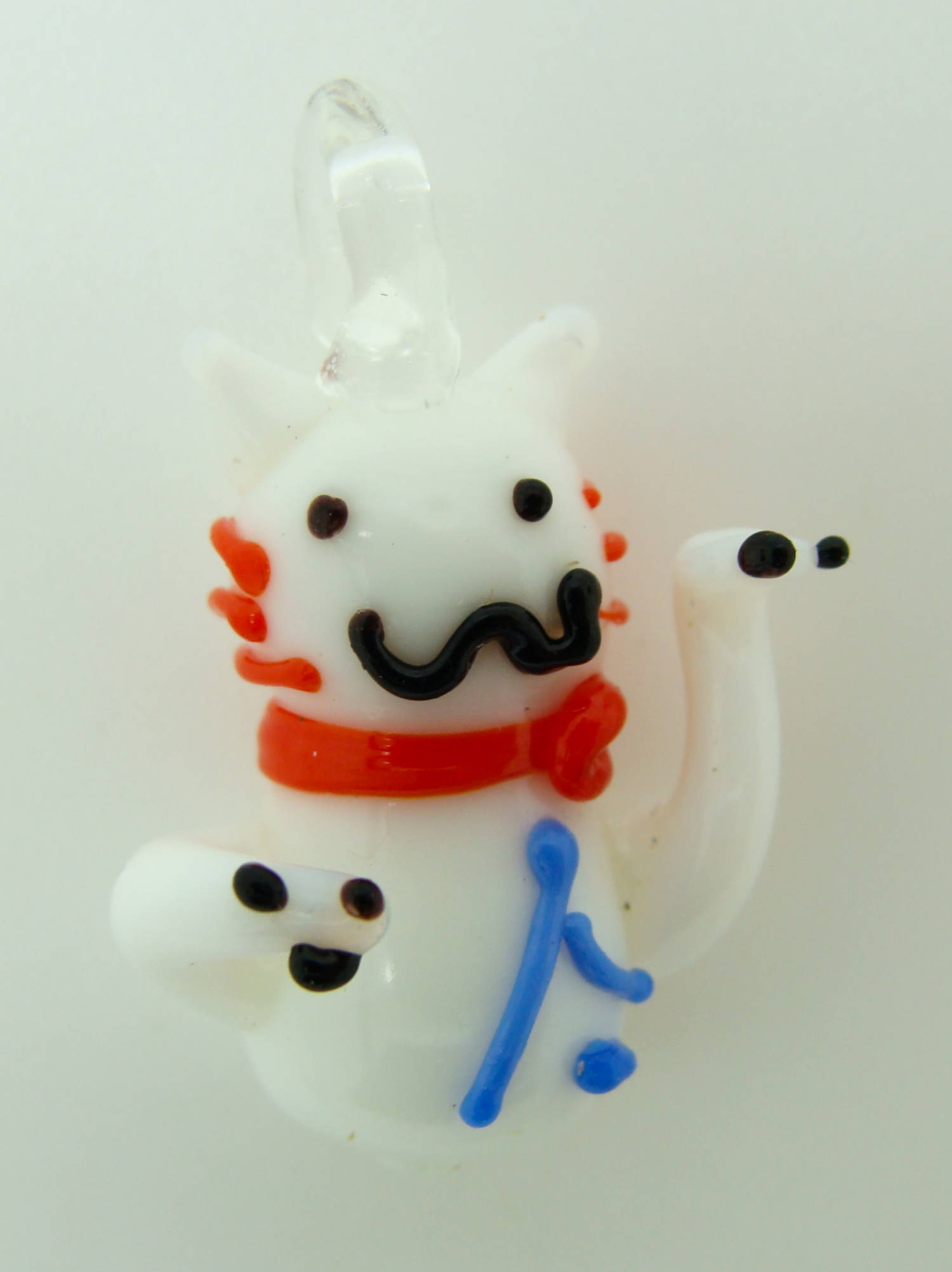 pendentif petit chat blanc verre Pend-225