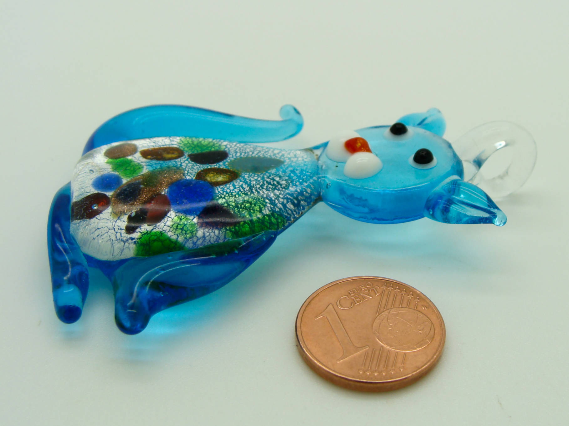 pendentif chat verre bleu Pend-233-1