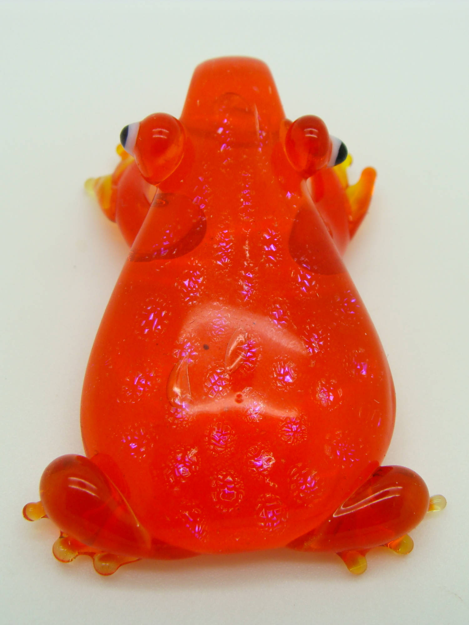 pendentif grenouille rouge mauve verre Pend-239
