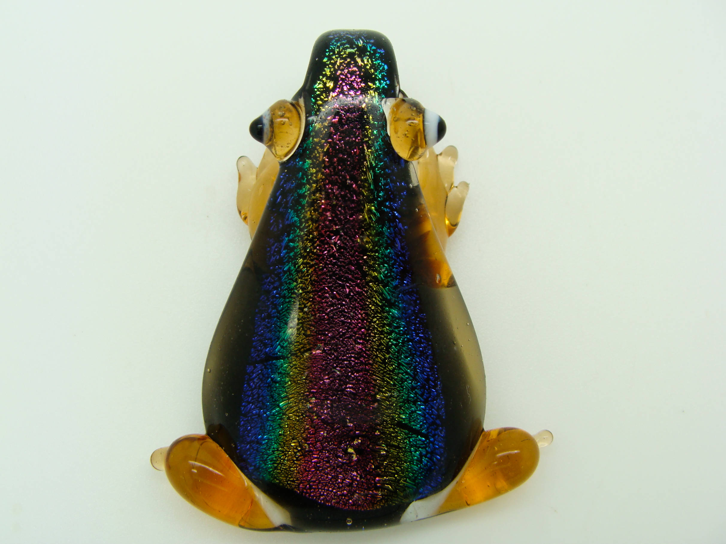 pendentif grenouille marron verre Pend-240
