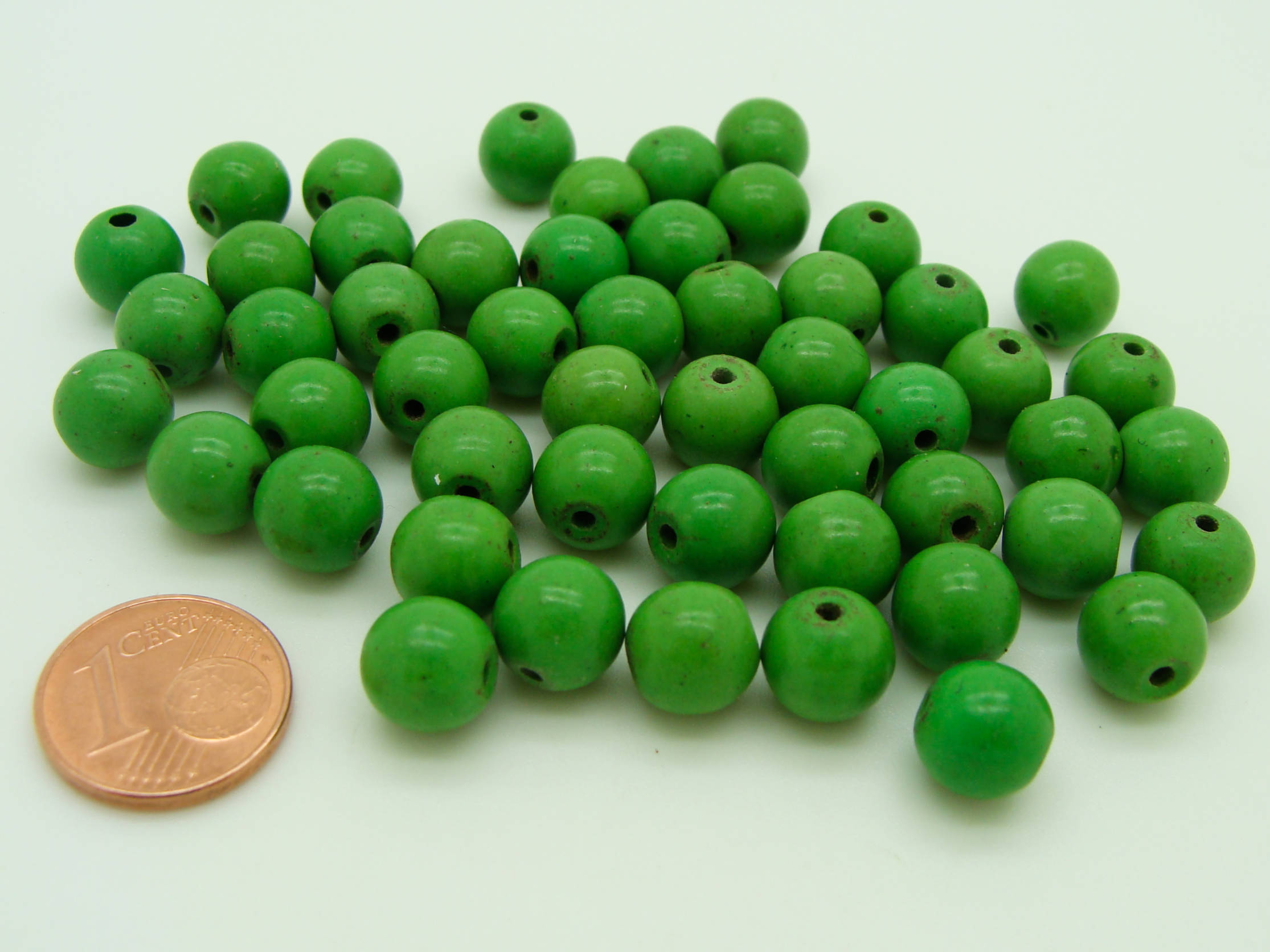 perle vert turquoise synthetique 8mm PIER34