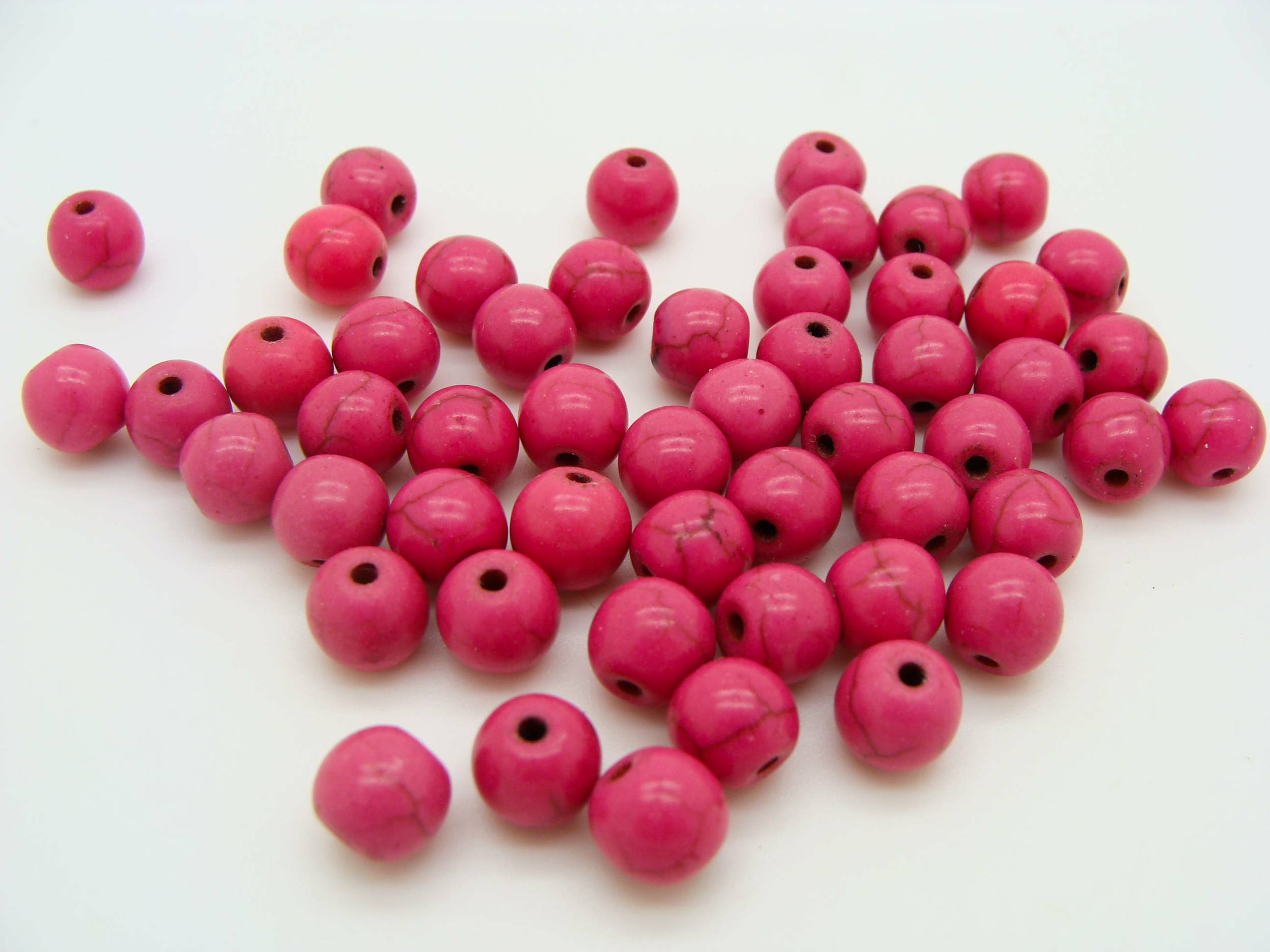 perle turquoise synthetique 8mm fuchsia PIER55