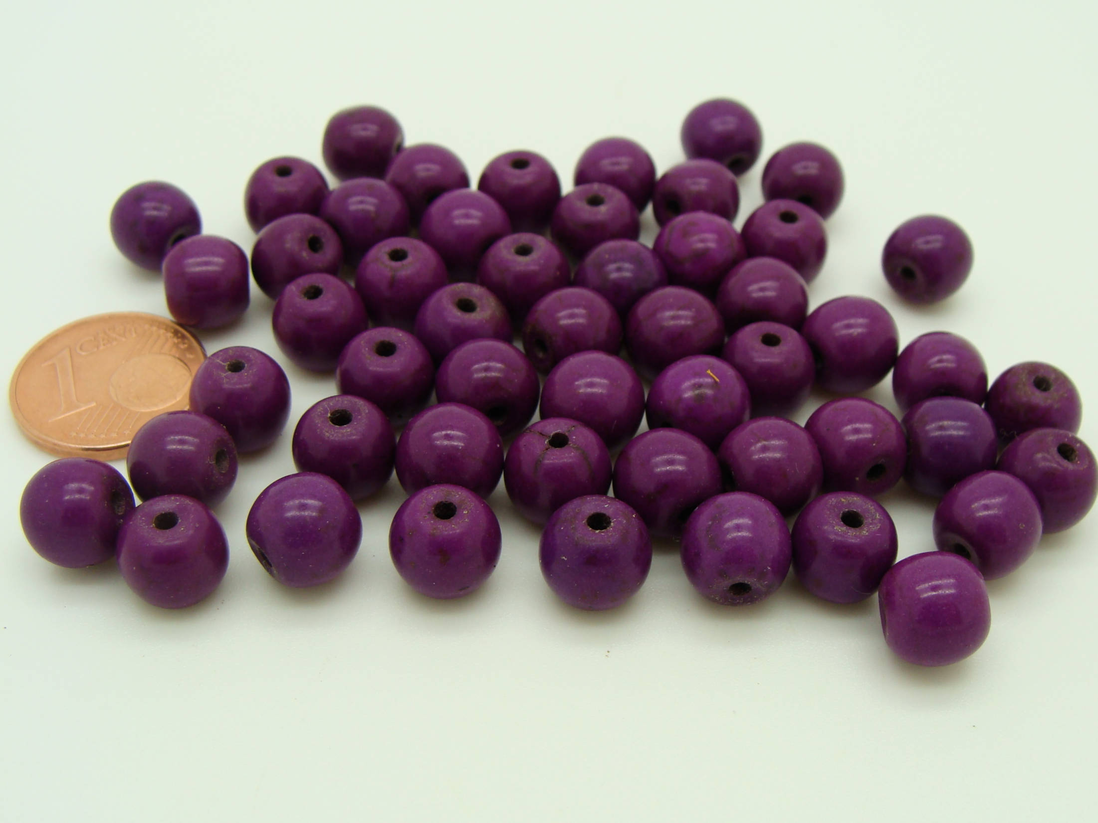 perle 8mm pierre synthetique violet PIER89