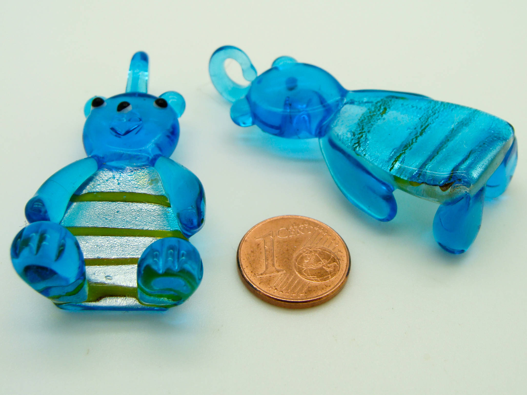 Pend-249-1 pendentif nounours bleu verre