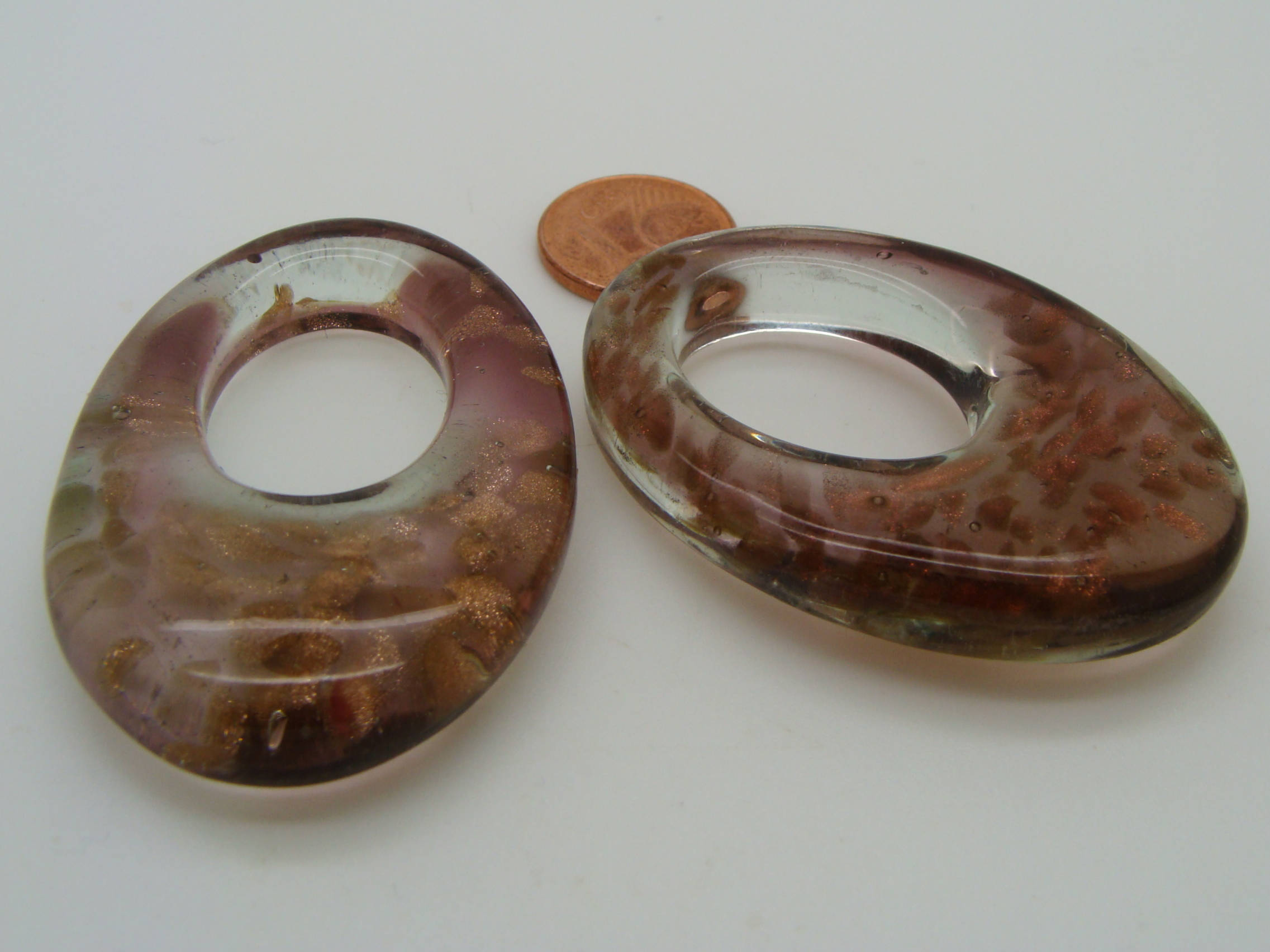 Pend-251-6 pendentif ovale violet verre