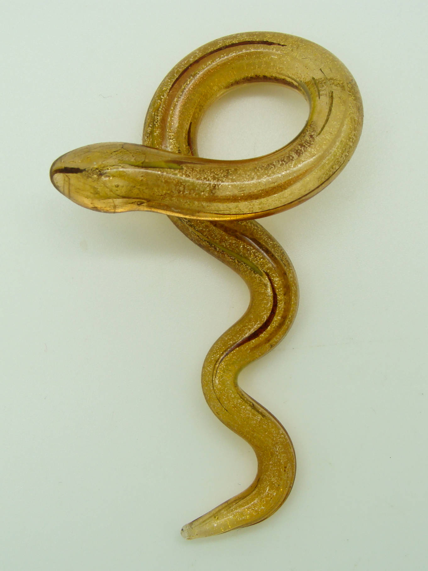 Pend-255-3 pendentif serpent jaune dore