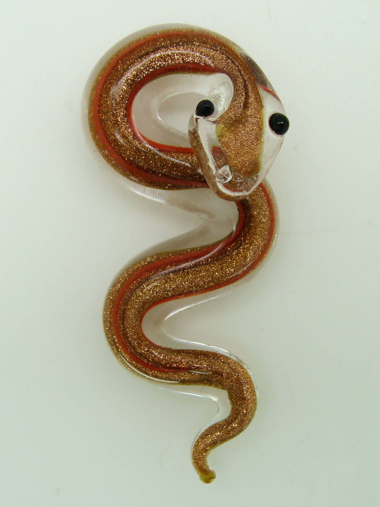 Pend-257-3 pendentif serpent rouge yeux rond lampwork