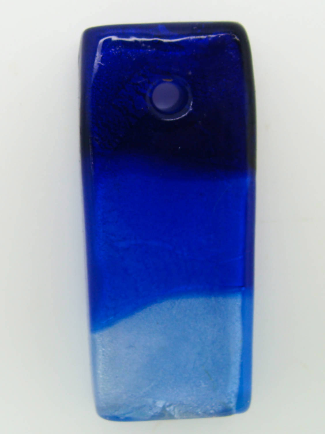 Pend-259-1 pendentif rectangle tricolore bleu argent