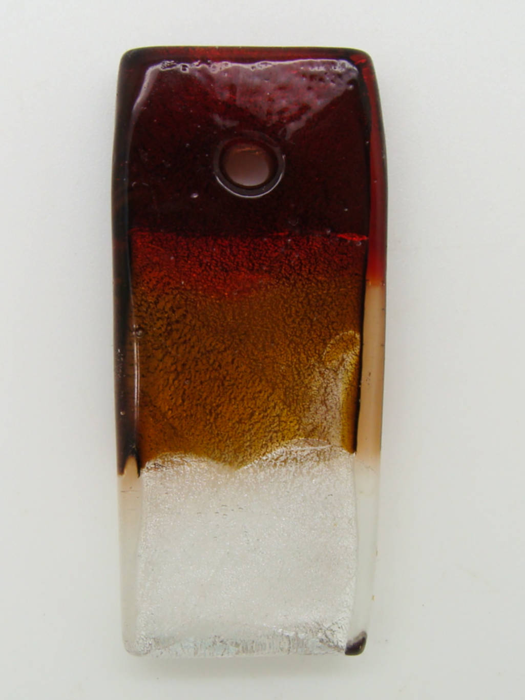 Pend-259-2 pendentif rectangle tricolore marron argent